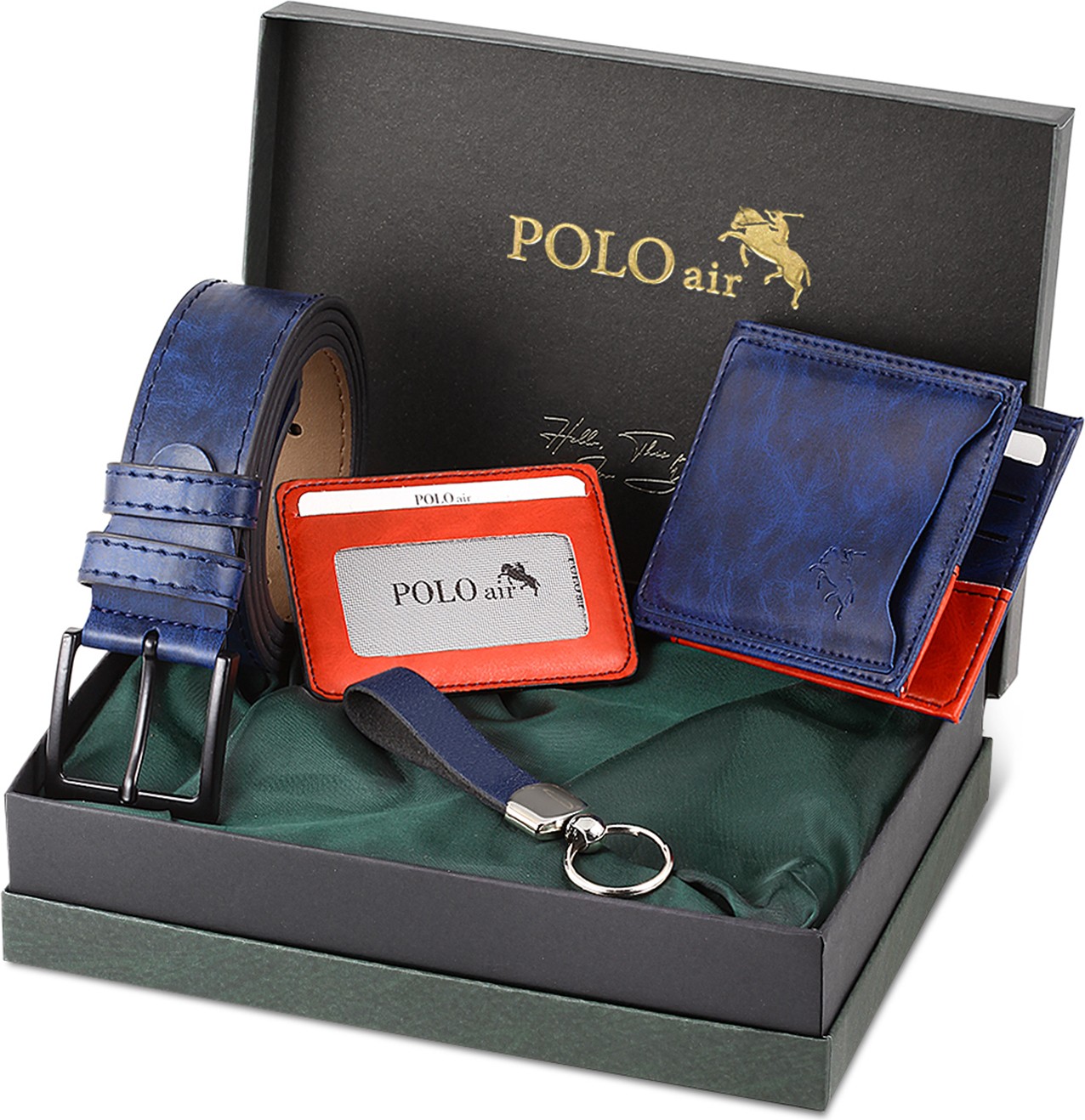 Polo Air Kutulu Erkek Kemer Cüzdan Kartlık Anahtarlık Seti Hm-08 görsel 6