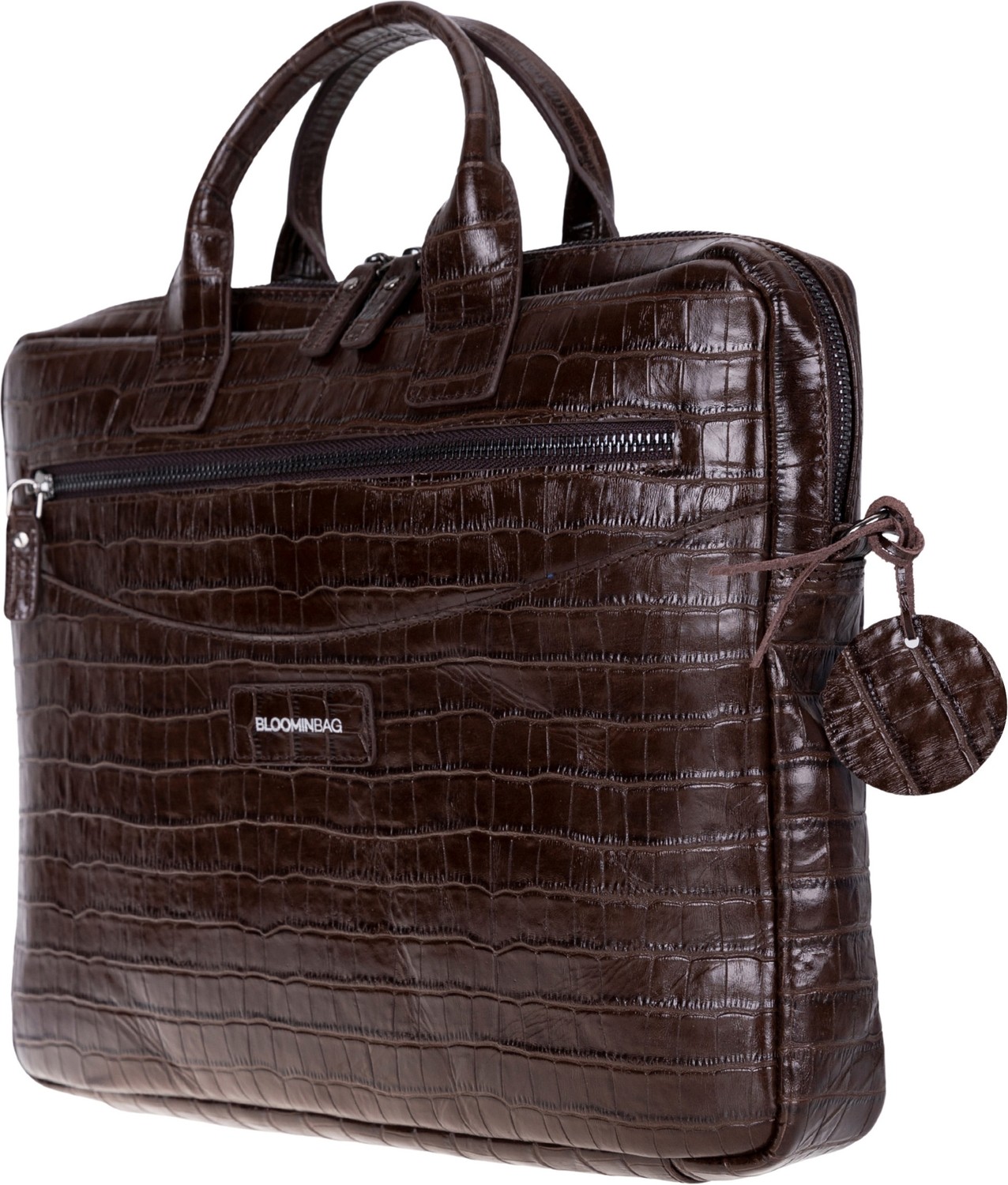BloominBag Mocha Croco Hakiki Deri 13-14 Inç Macbook/laptop Çantası görsel 2