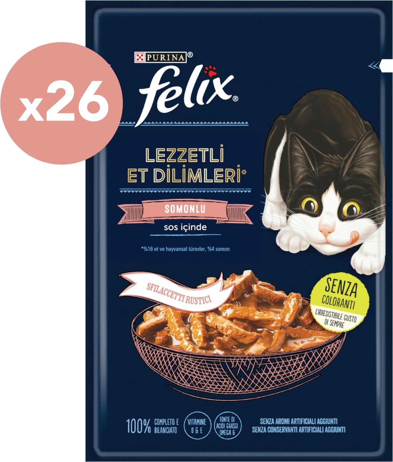 Aesco Felix Tasty Shreds Somonlu (26 x 80 Gr) görsel 2