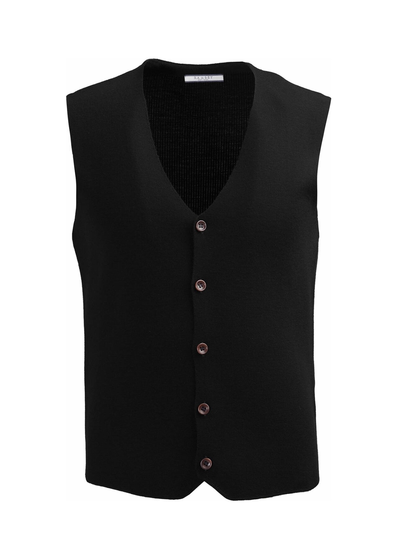 Ramsey Siyah Regular Fit V Yaka Casual Örme Triko Yelek görsel 4