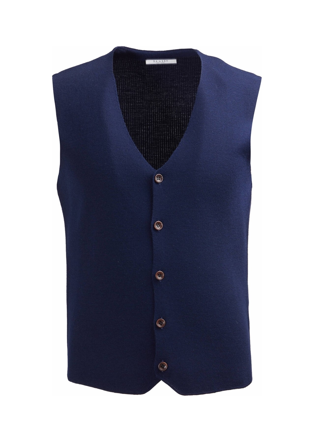 Ramsey Lacivert Regular Fit V Yaka Casual Örme Triko Yelek görsel 3
