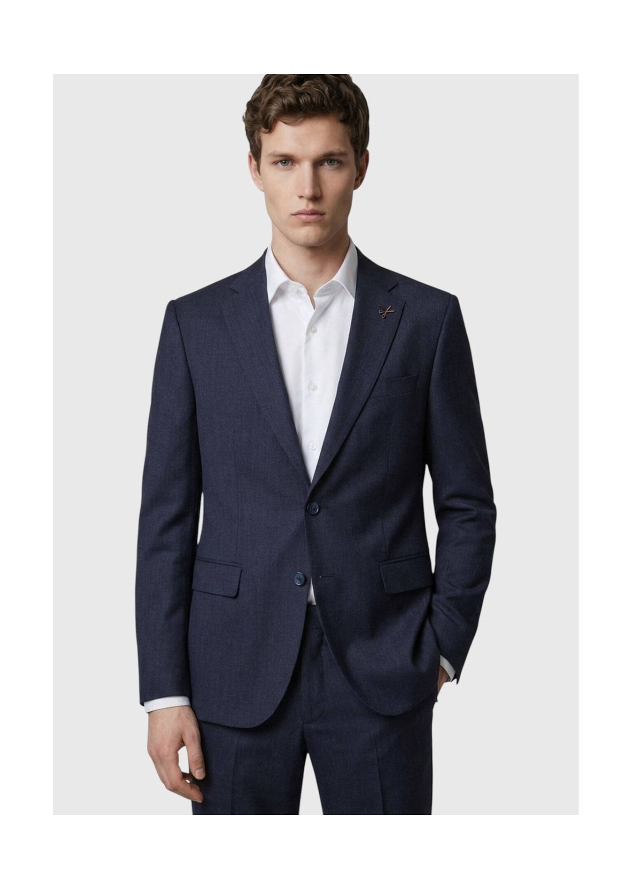 Ramsey Antrasit Düz Modern Fit %100 Yün Takım Elbise görsel 2