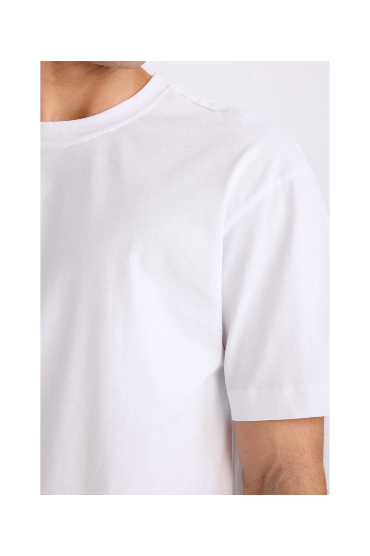 DeFacto %100 Pamuk Oversize Bisiklet Yaka Basic Kısa Kollu Tişört E6885AXNS görsel 8