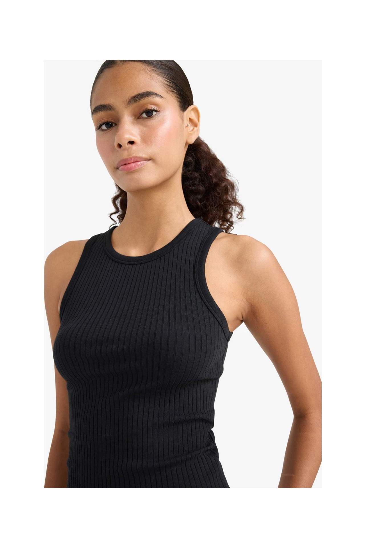 DeFacto Slim Fit Halter Yaka Fitilli Atlet A8859AX25AU görsel 6