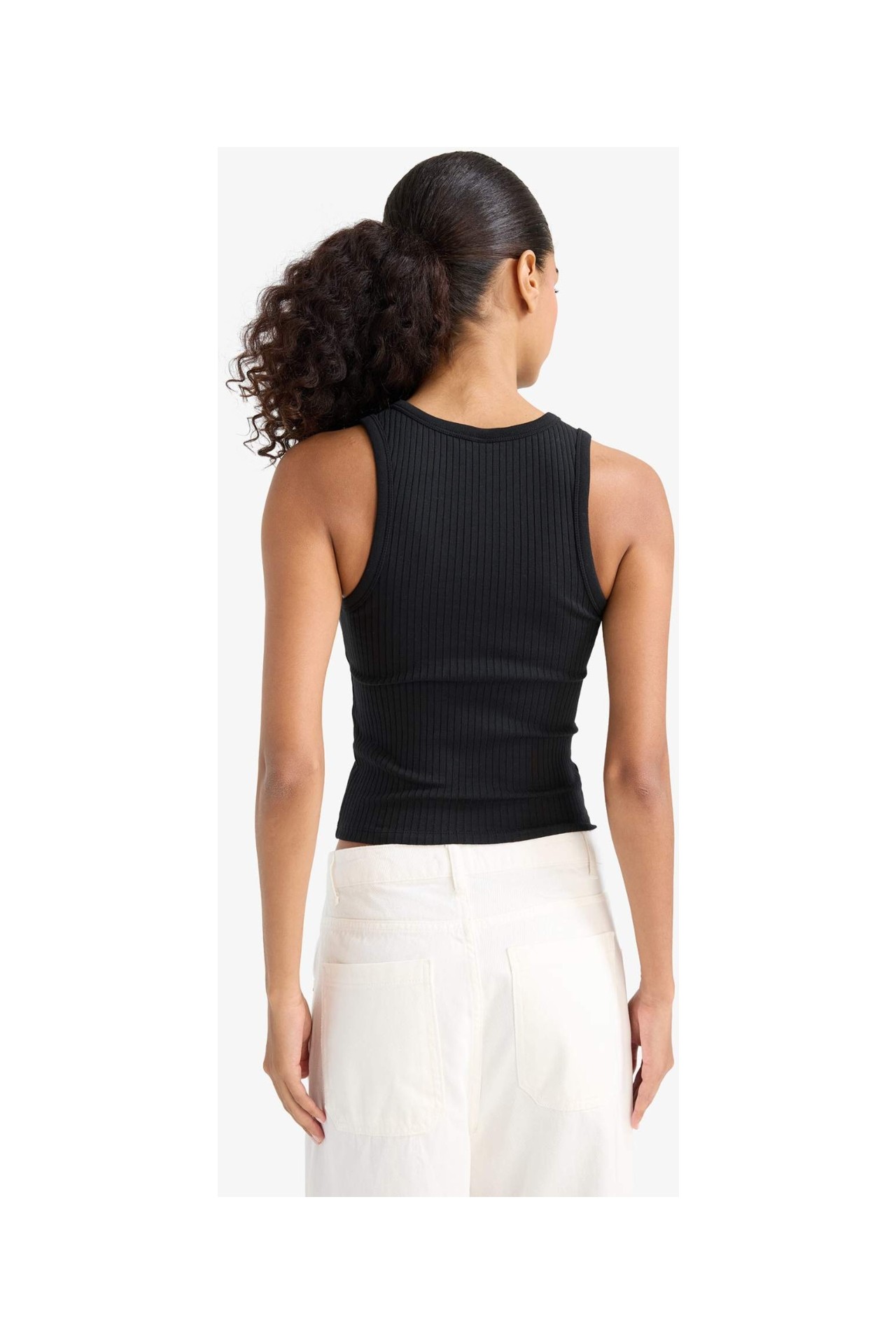 DeFacto Slim Fit Halter Yaka Fitilli Atlet A8859AX25AU görsel 7