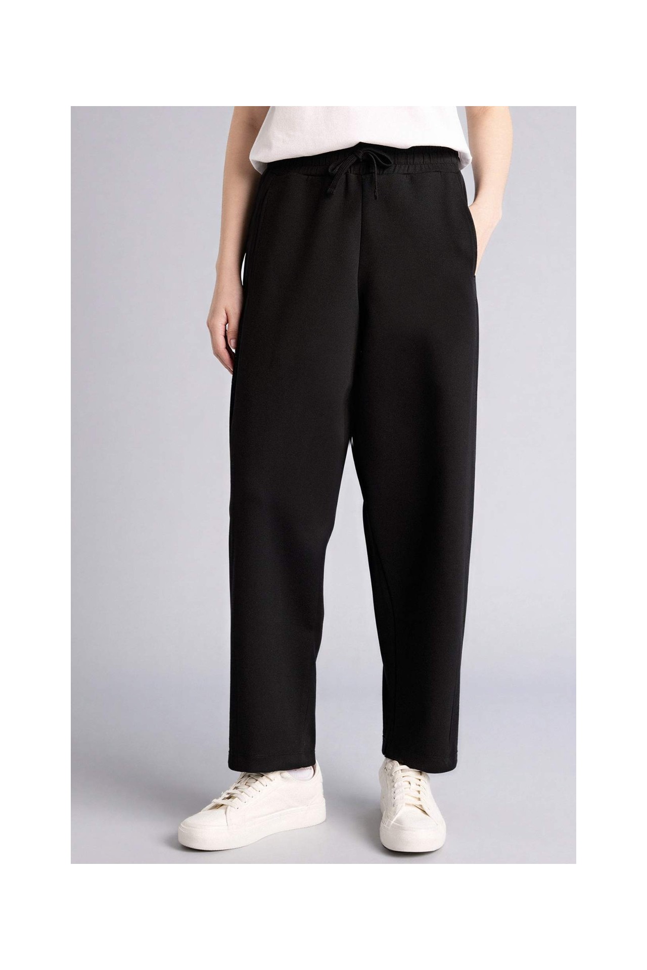 DeFacto Baggy Fit Basic Düz Skuba Dalgıç Kumaş Pantolon G8157AX26SP görsel 3