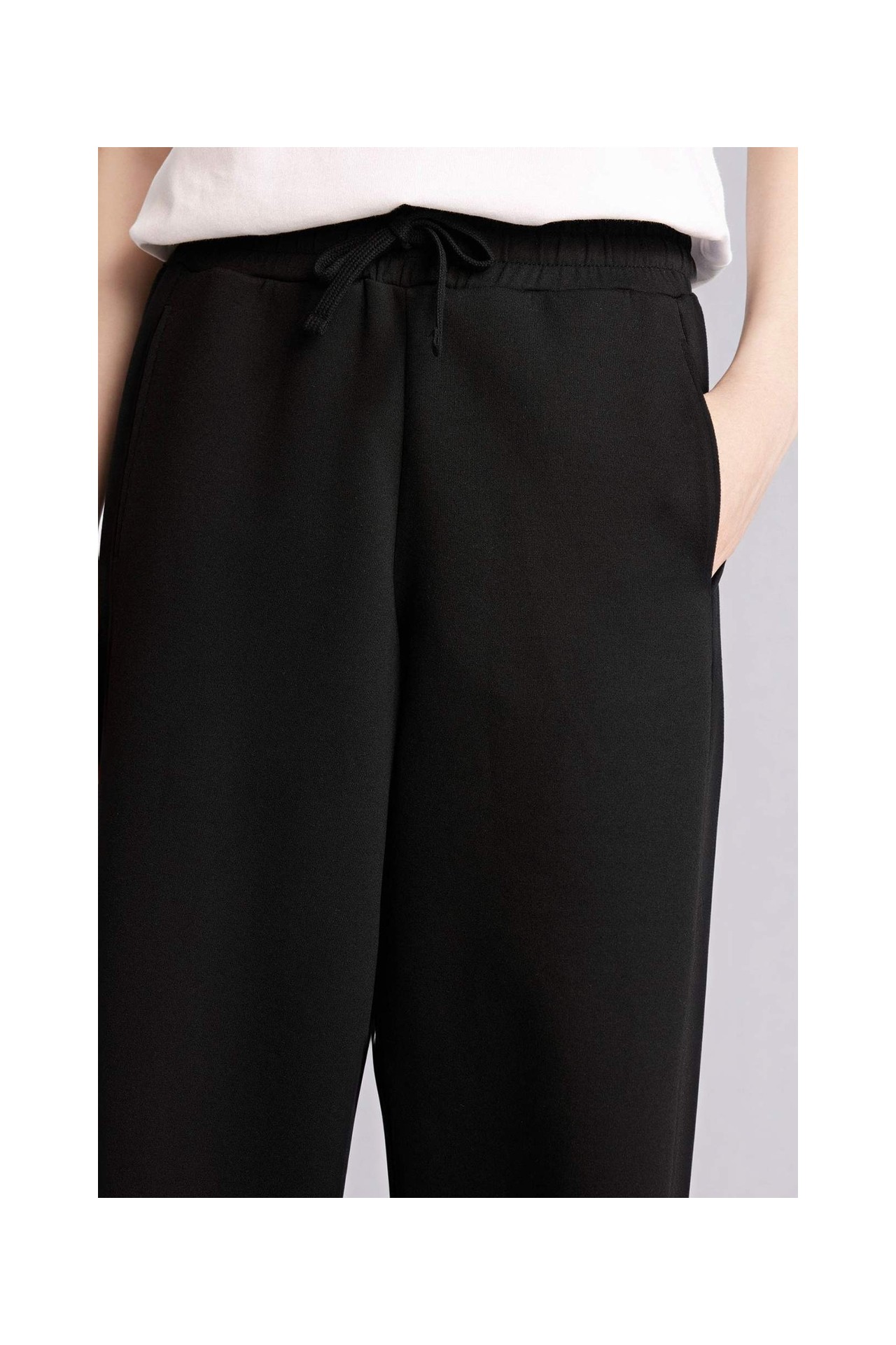 DeFacto Baggy Fit Basic Düz Skuba Dalgıç Kumaş Pantolon G8157AX26SP görsel 4