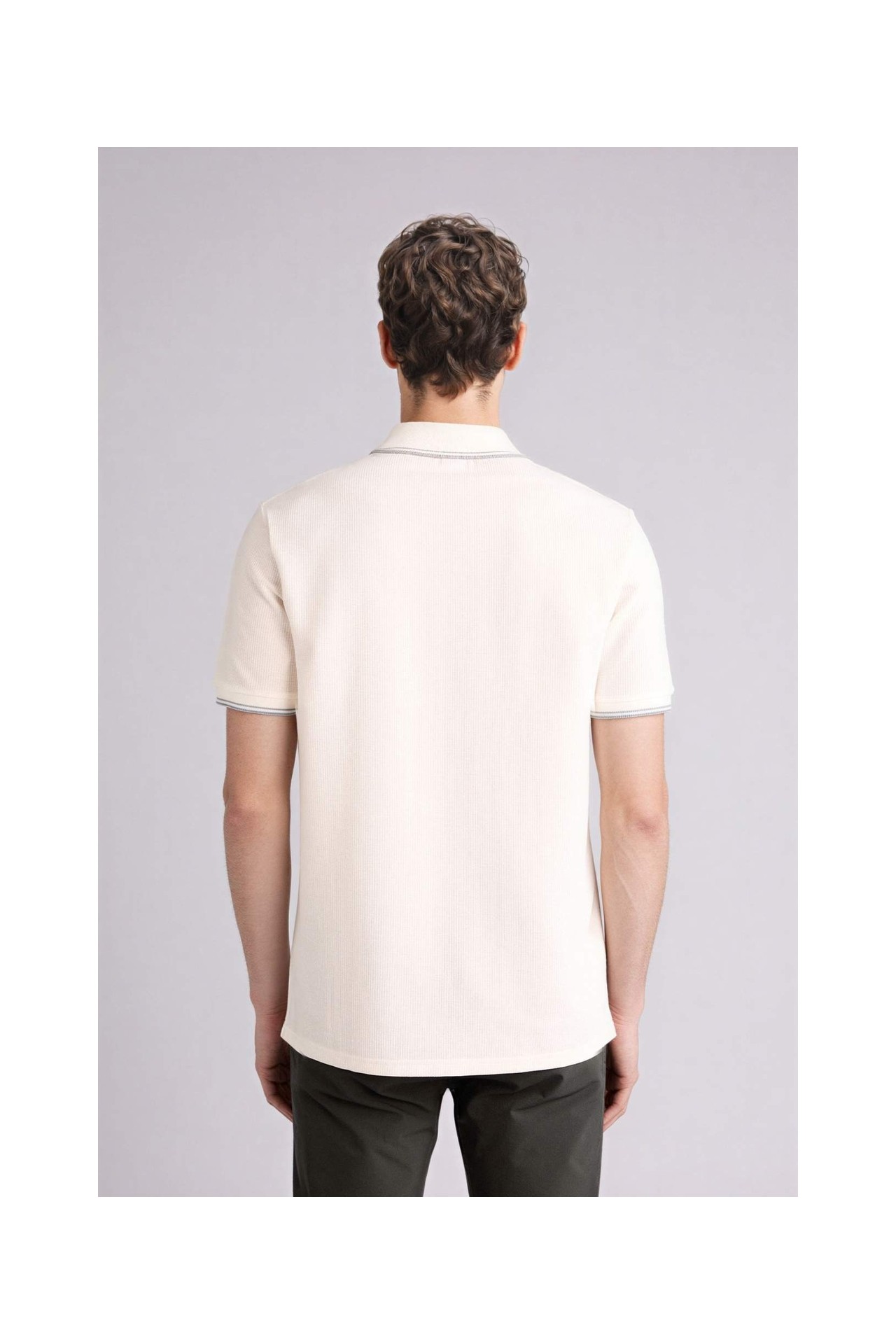 DeFacto Pamuklu Regular Fit Waffle Kısa Kollu Polo Tişört D7932AX26SP görsel 5