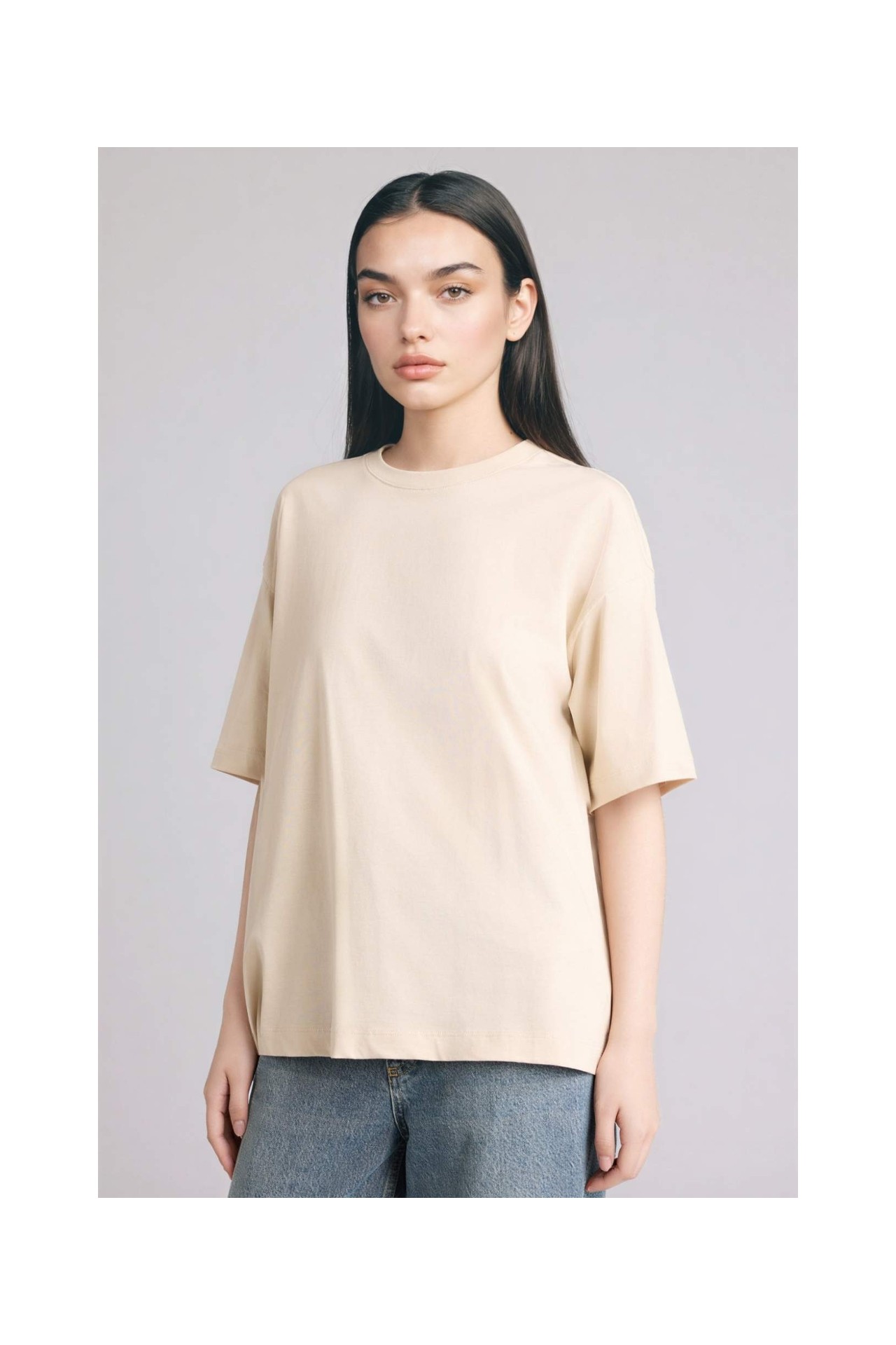 DeFacto %100 Pamuk Oversize Basic Penye Tişört C0099AX26SM