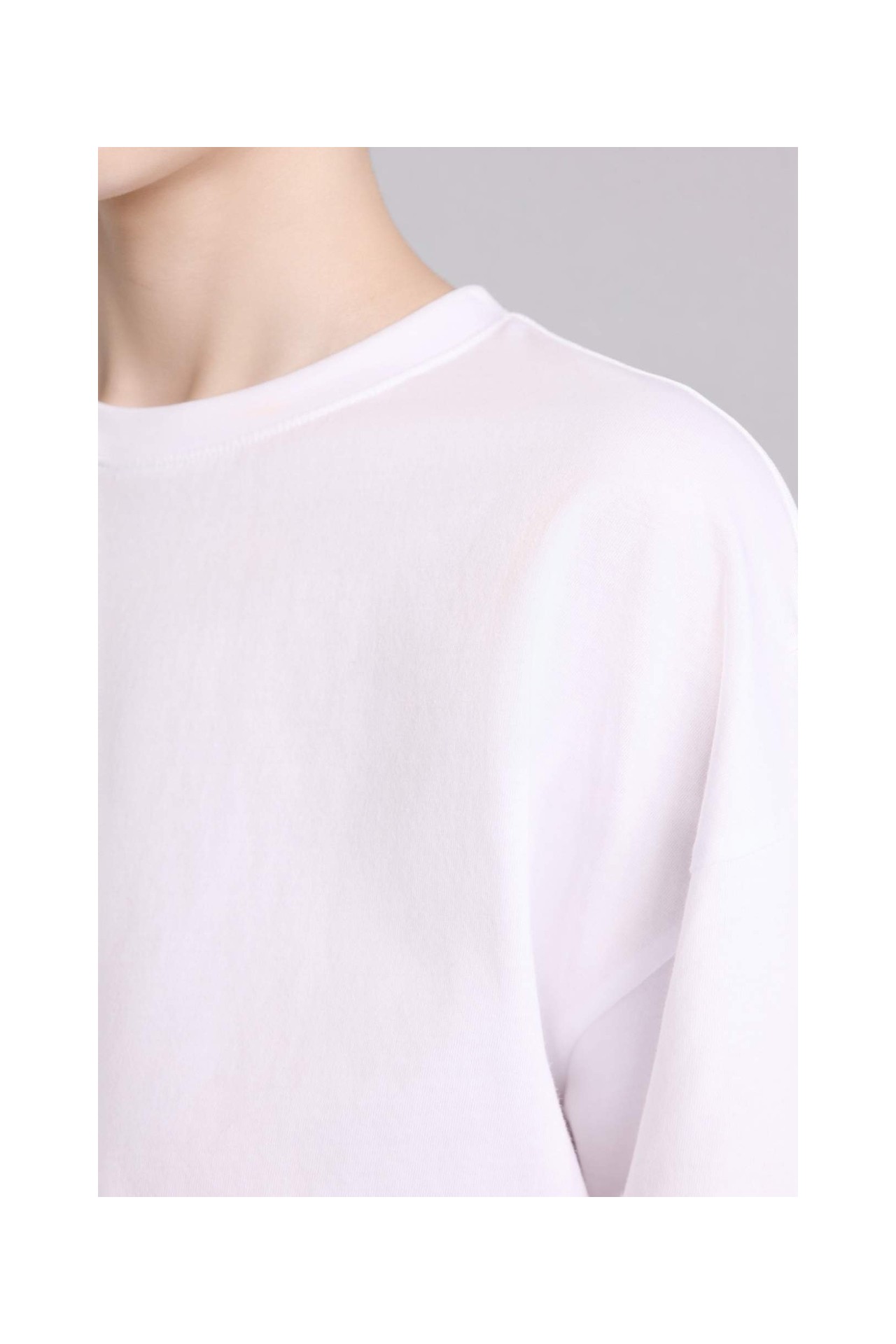 DeFacto %100 Pamuk Oversize Basic Penye Tişört C0099AX26SM görsel 4