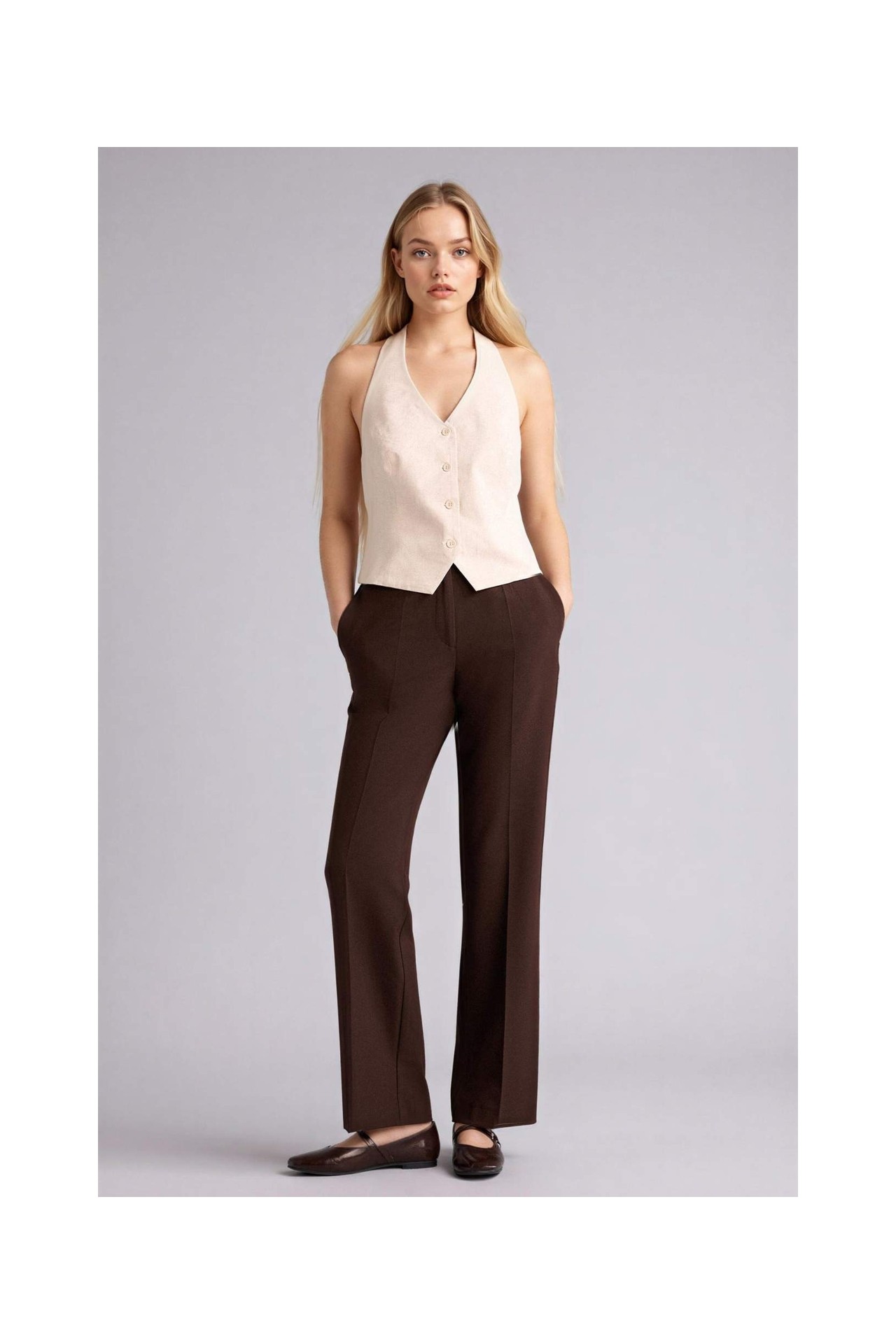 DeFacto Straight Fit Normal Bel Düz Paça Pantolon F7380AX26SP
