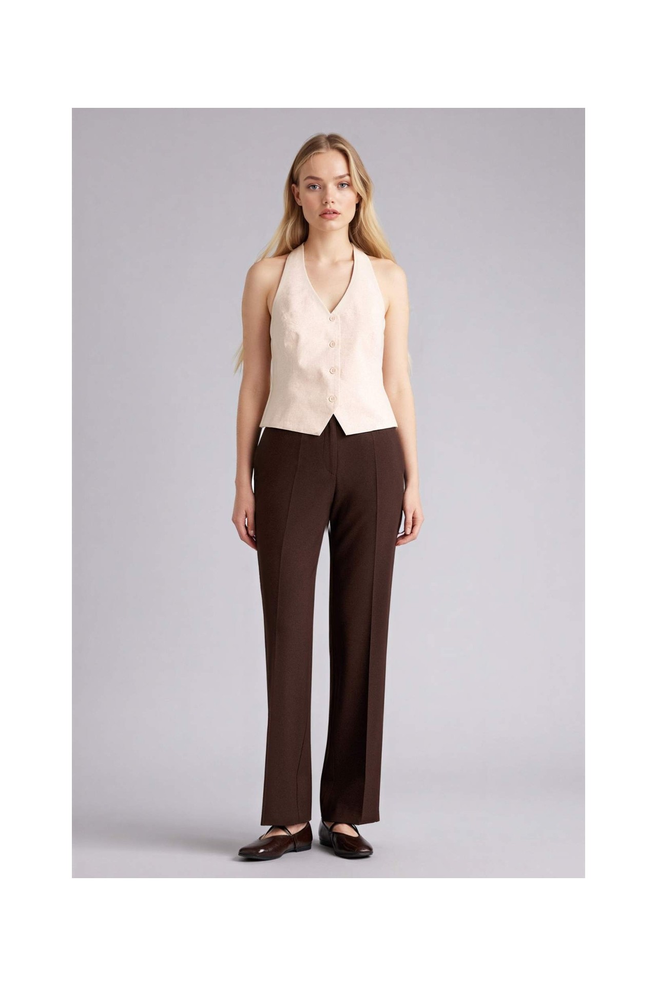 DeFacto Straight Fit Normal Bel Düz Paça Pantolon F7380AX26SP görsel 2
