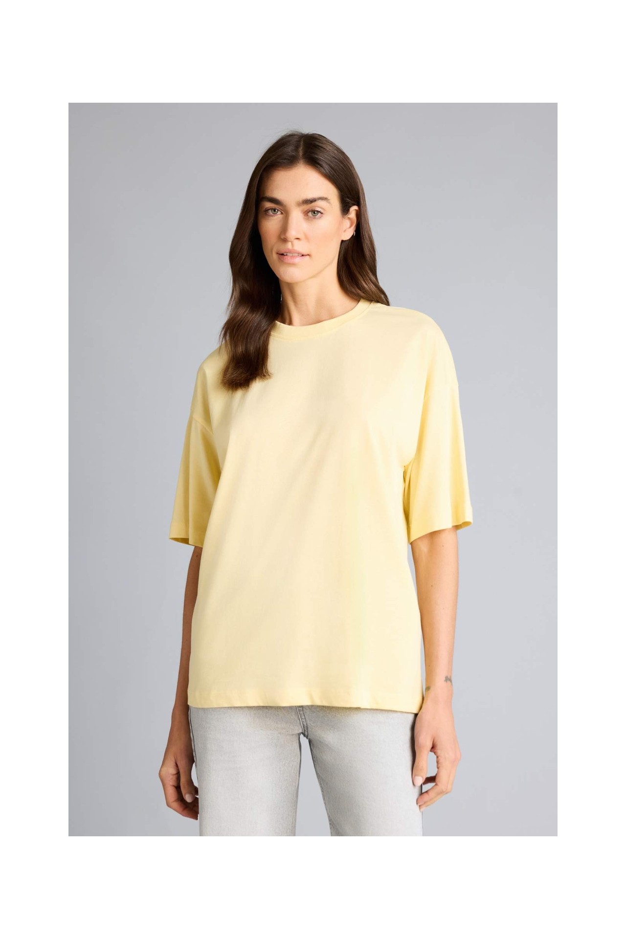 DeFacto %100 Pamuk Oversize Basic Penye Tişört C0099AX26SM görsel 8