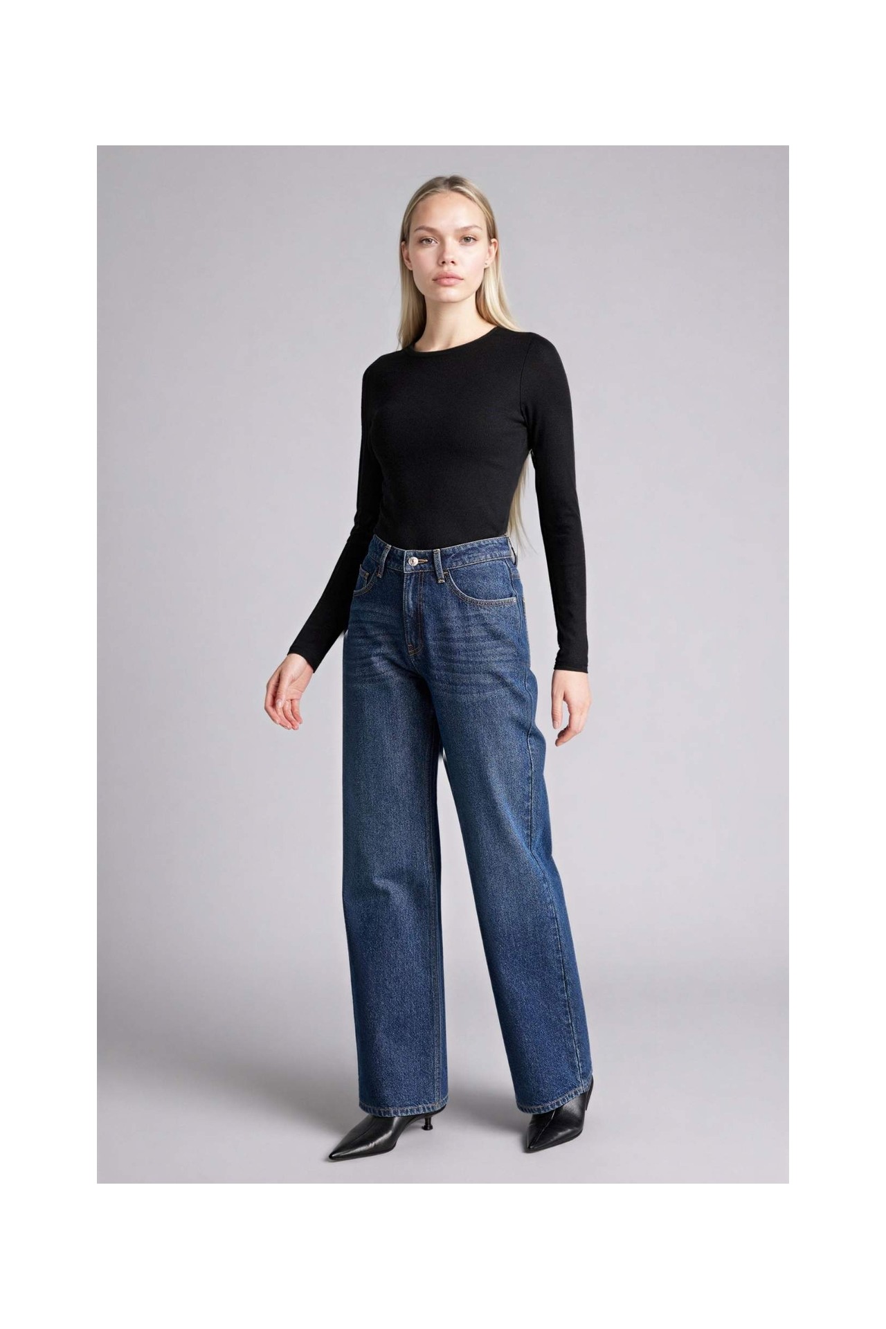 DeFacto Slim Fit Basic Modal Tişört G8256AX26SP görsel 2