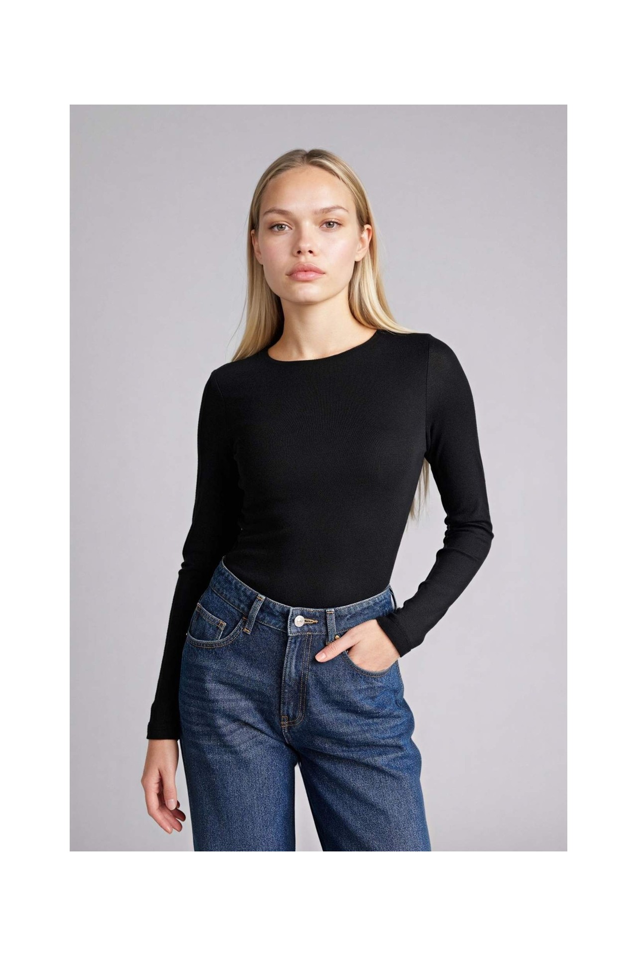 DeFacto Slim Fit Basic Modal Tişört G8256AX26SP görsel 3