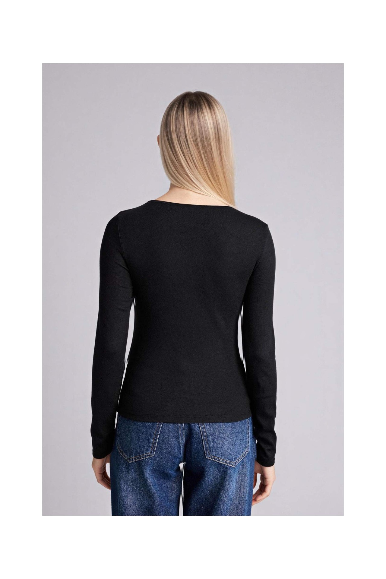 DeFacto Slim Fit Basic Modal Tişört G8256AX26SP görsel 5