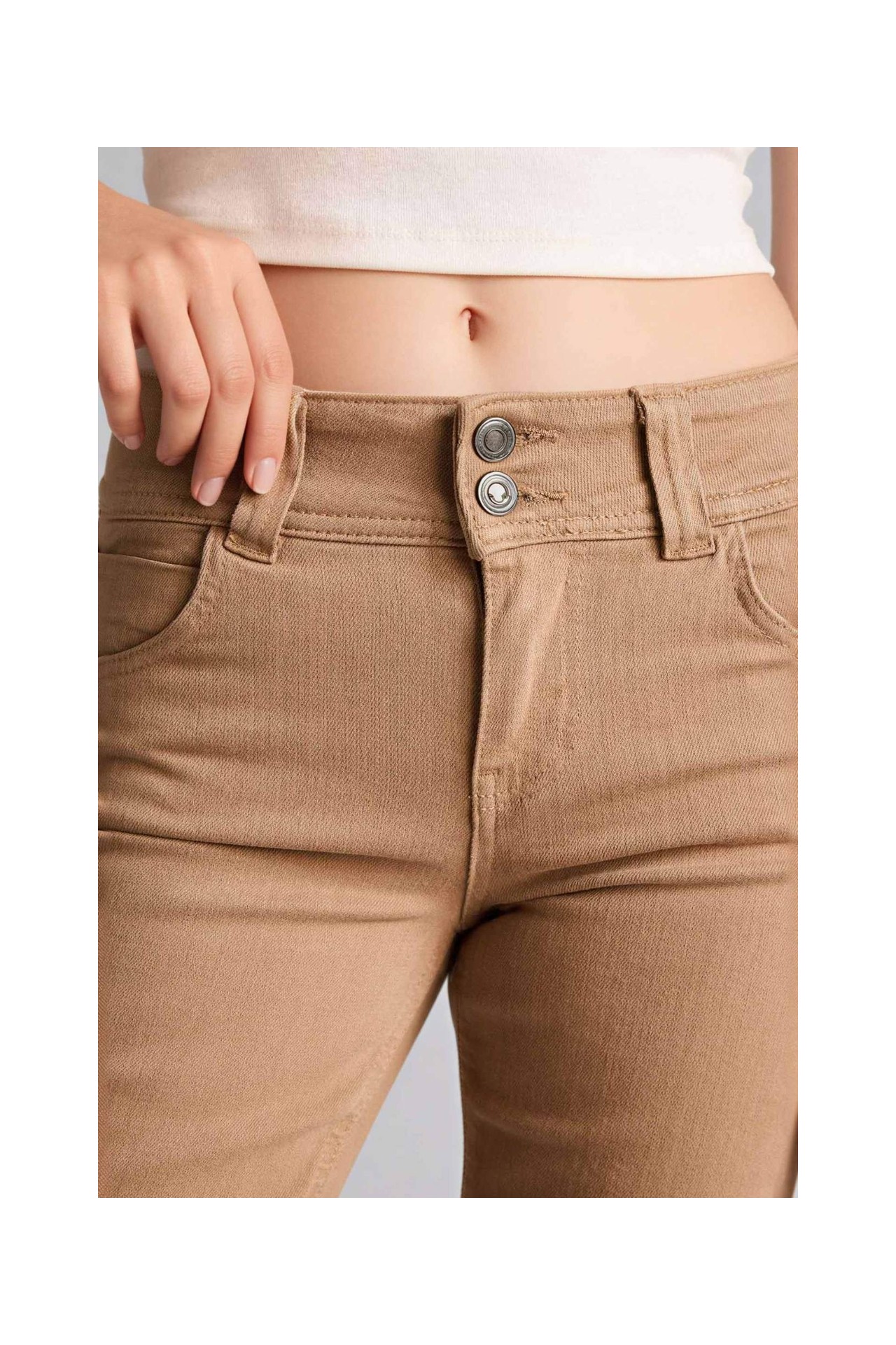 DeFacto Normal Bel Standart Boy Gabardin Pantolon G9496AX26SP görsel 3