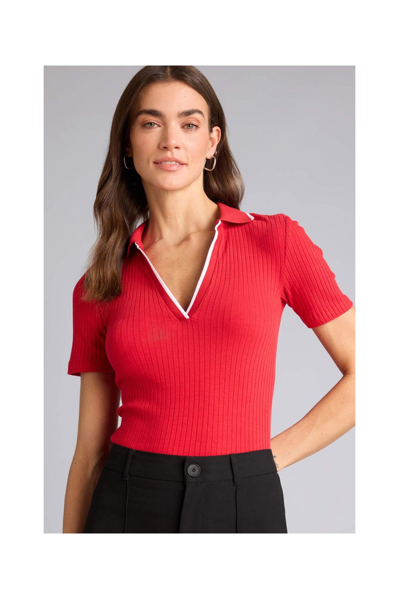 DeFacto Slim Fit Polo Yaka Fitilli Kaşkorse Kısa Kollu Polo Tişört E5786AX26SP
