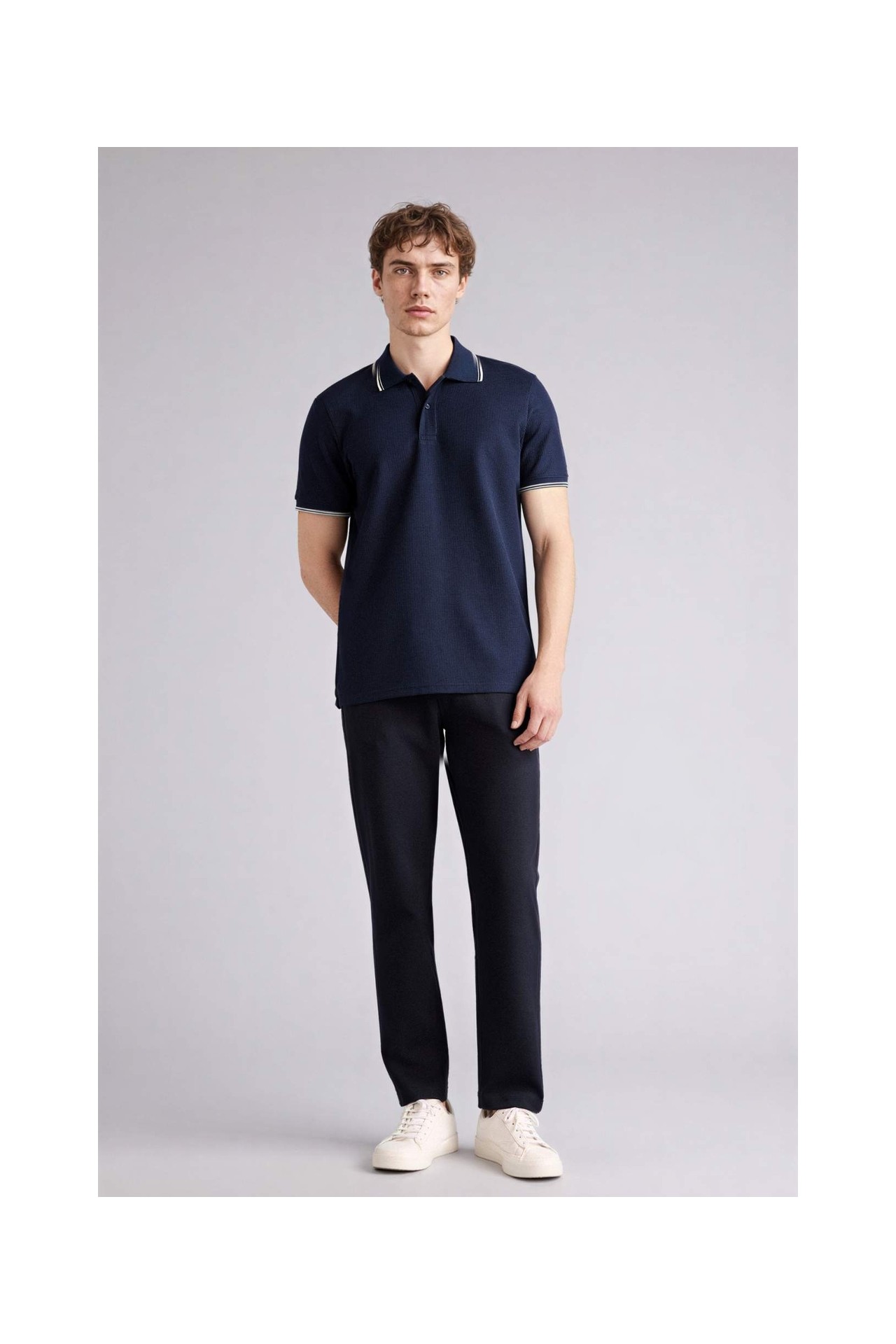 DeFacto Esnek Basic Beli Bağcıklı Cepli Düz Paça Jogger Pantolon C6022AX26SP