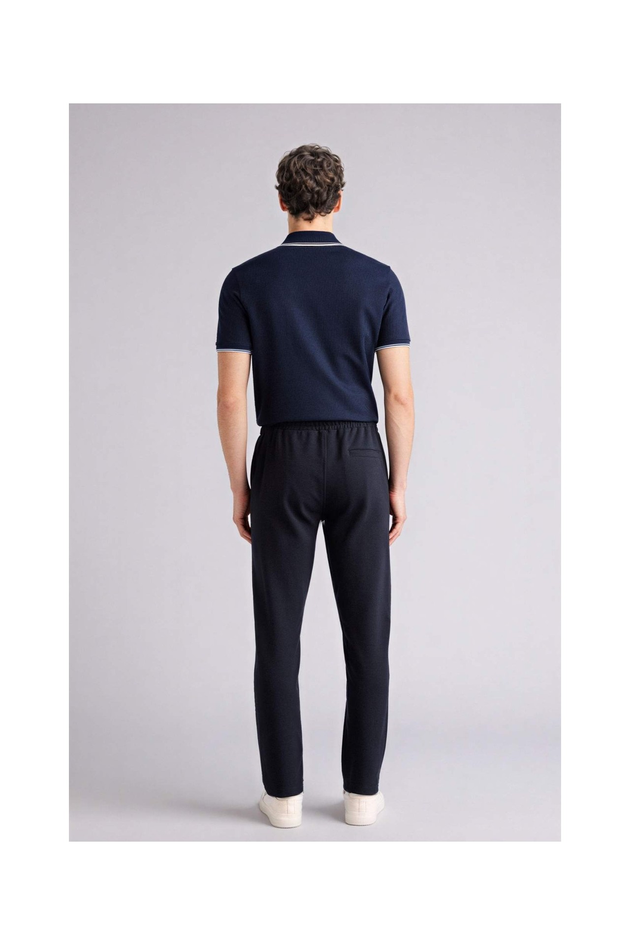 DeFacto Esnek Basic Beli Bağcıklı Cepli Düz Paça Jogger Pantolon C6022AX26SP görsel 5