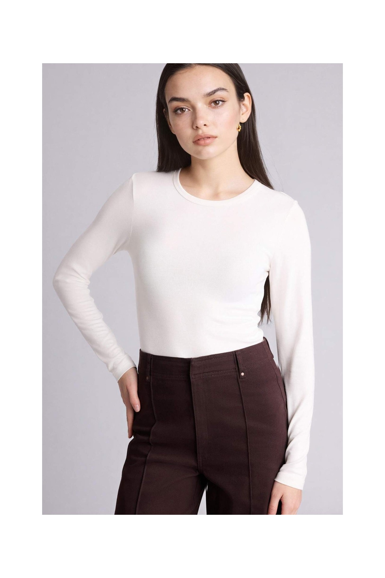 DeFacto Slim Fit Basic Tişört G8729AX26SP görsel 7
