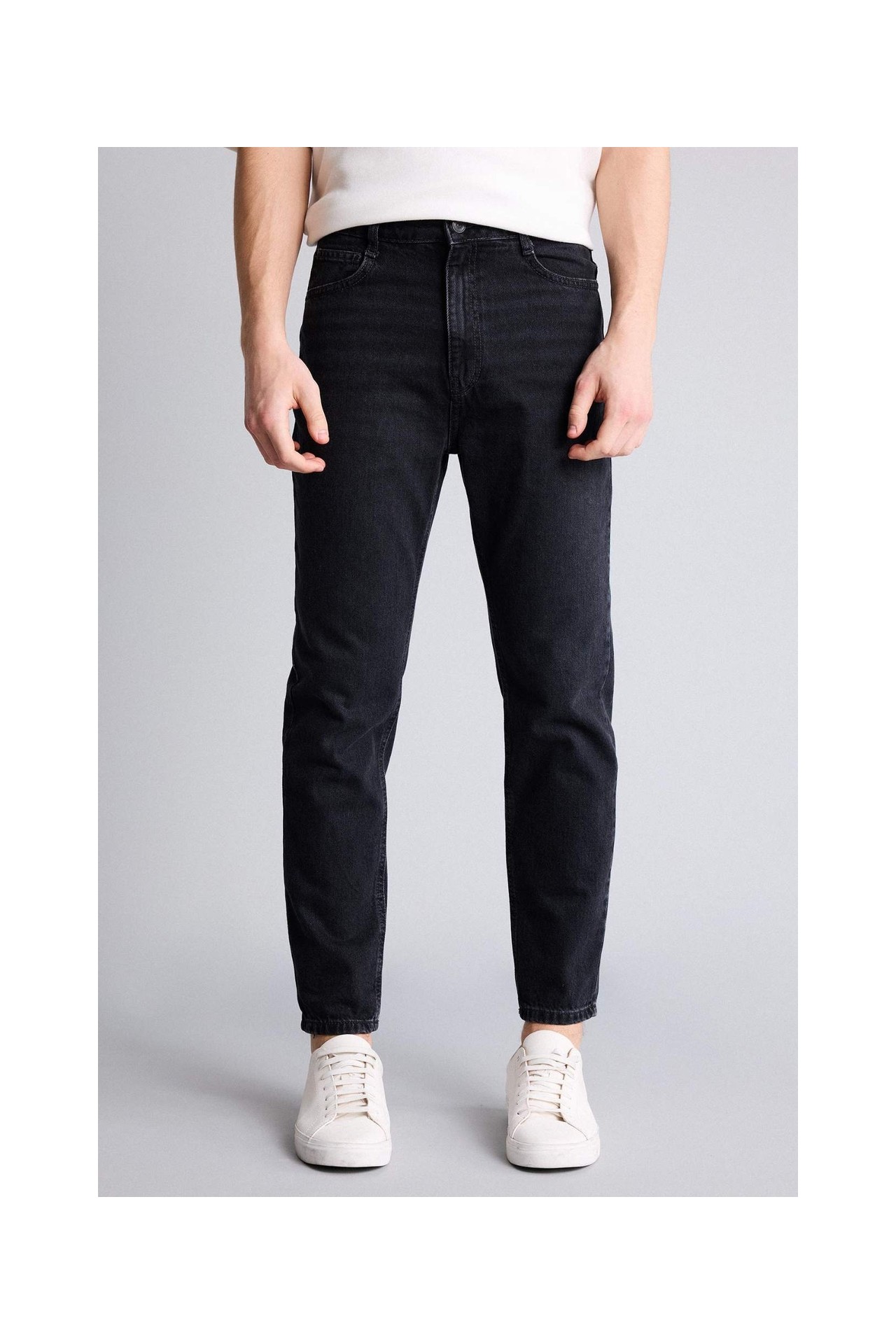 DeFacto %100 Pamuk 90's Slim Fit Dar Paça Jean Yıkamalı Pantolon D8587AX26SP görsel 4