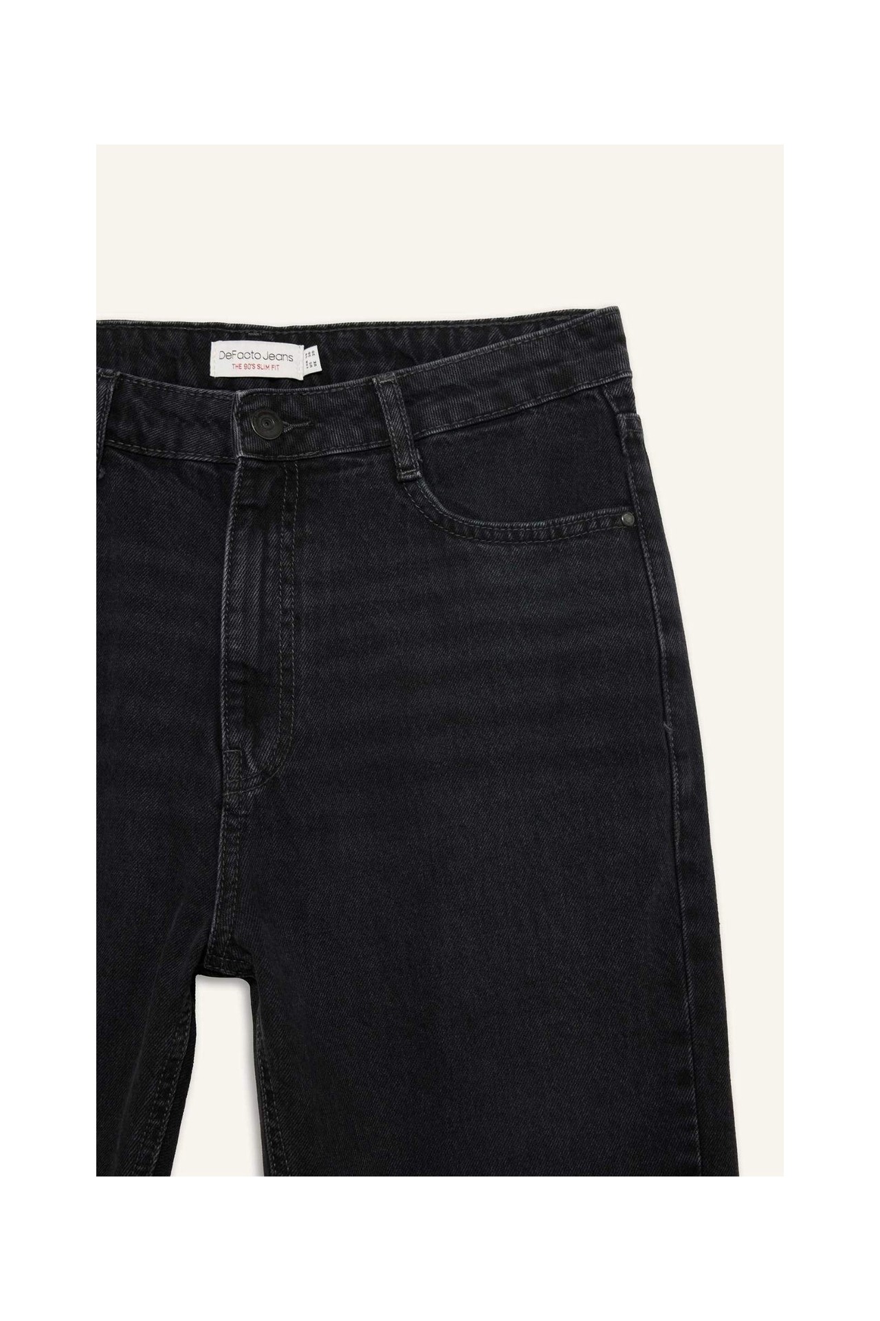 DeFacto %100 Pamuk 90's Slim Fit Dar Paça Jean Yıkamalı Pantolon D8587AX26SP görsel 8