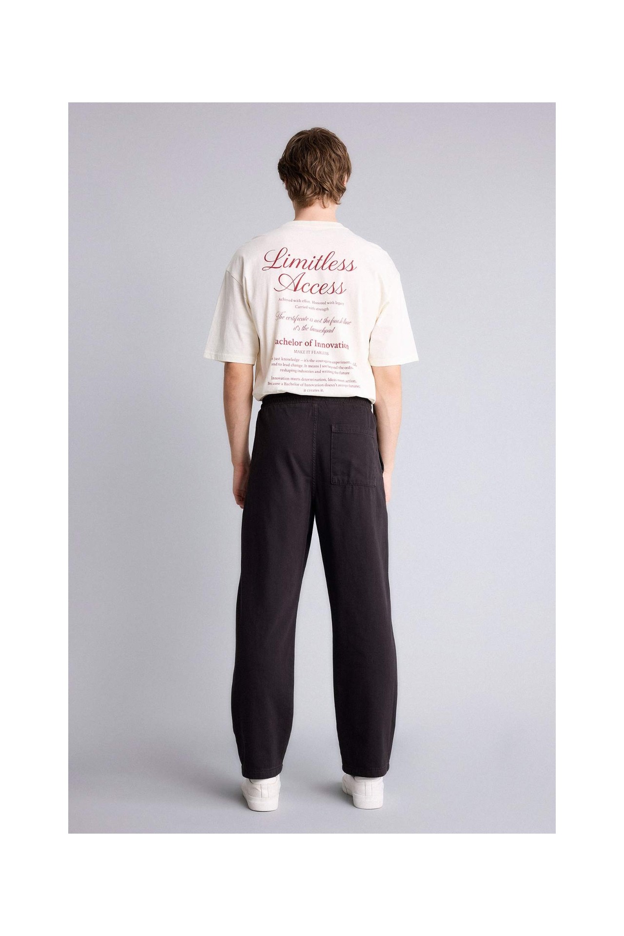 DeFacto %100 Pamuk Baggy Fit Pantolon F6129AX26SP görsel 5