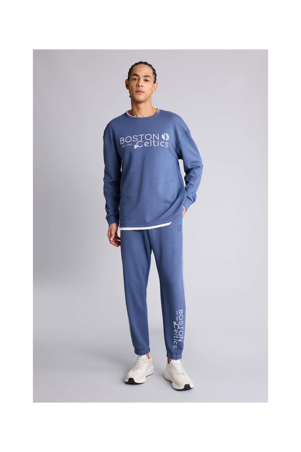 DeFacto NBA Boston Celtics Standart Fit Skuba Dalgıç Kumaş Jogger F6980AX26SP görsel 7