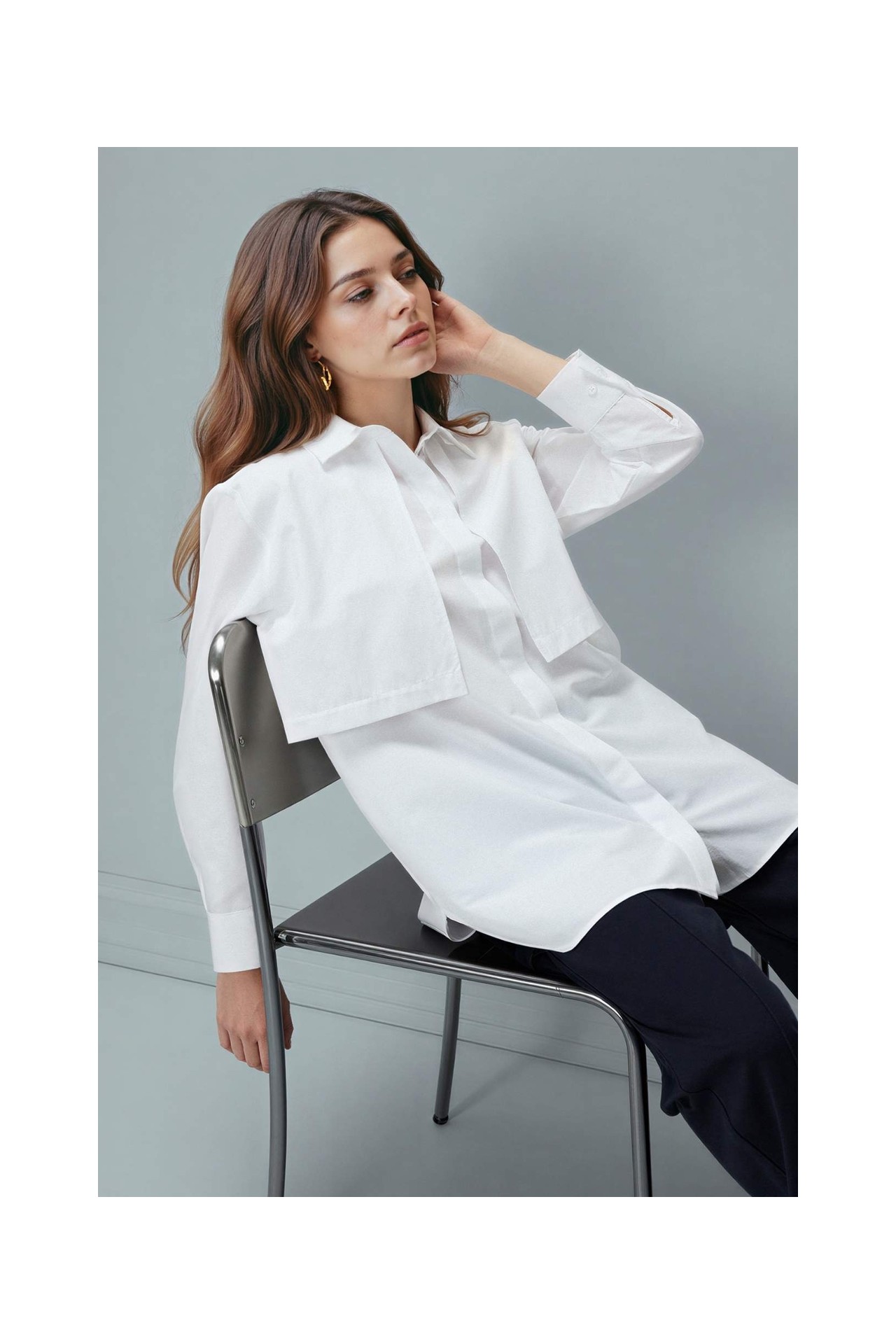 DeFacto Regular Fit Poplin Uzun Kollu Tunik G9243AX26SP