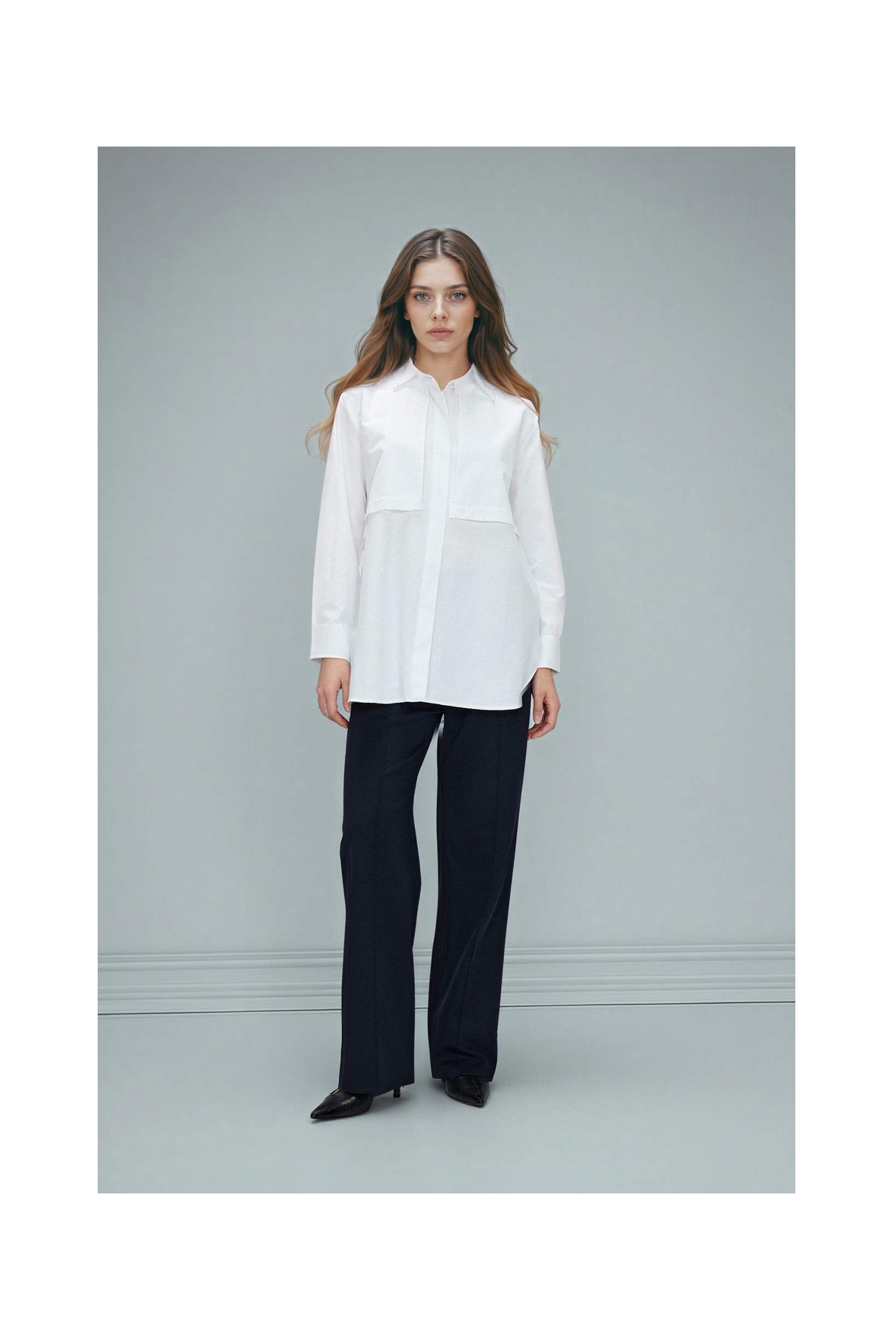 DeFacto Regular Fit Poplin Uzun Kollu Tunik G9243AX26SP görsel 2