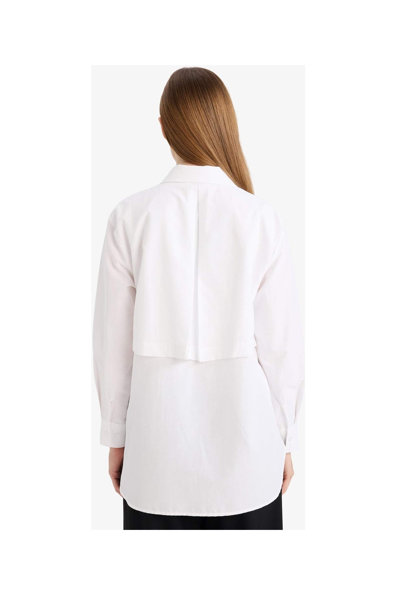 DeFacto Regular Fit Poplin Uzun Kollu Tunik G9243AX26SP görsel 5