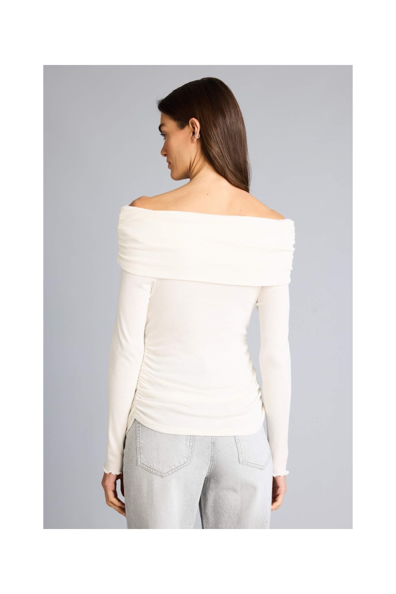 DeFacto Slim Fit Omzu Açık Ribana Tişört G8072AX26SP görsel 8