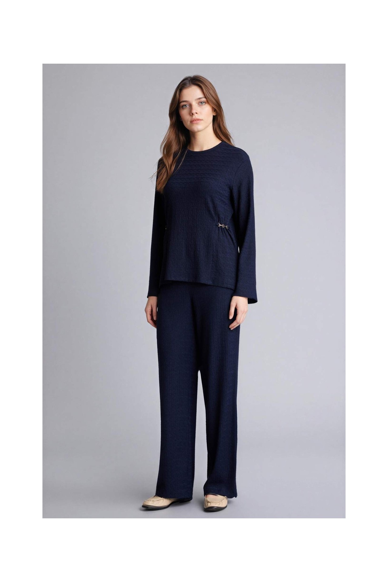 DeFacto Straight Fit Kırışık Dokulu Pantolon G2919AX26SP görsel 8