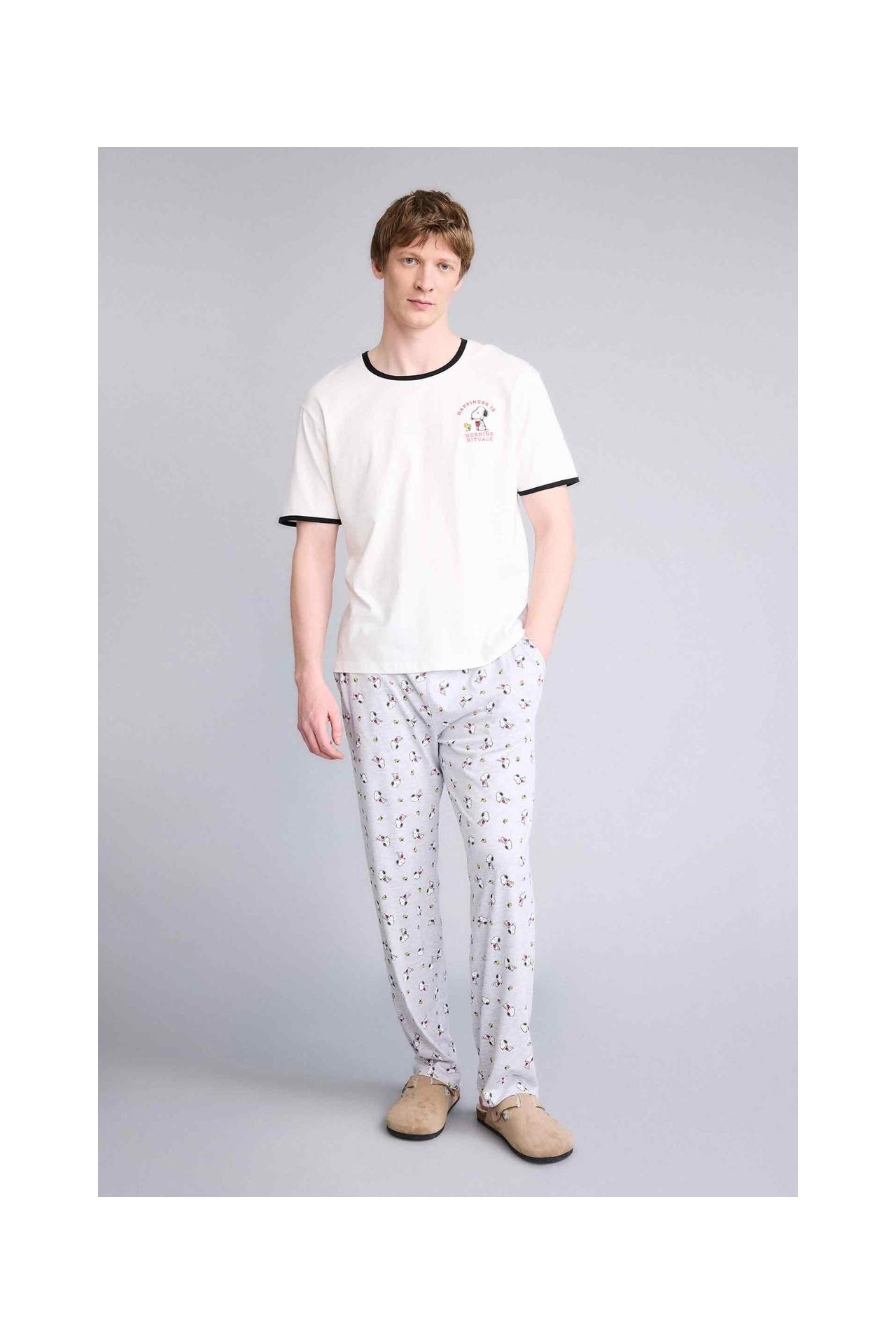DeFacto Snoopy Regular Fit Kısa Kollu 2'li Takım G8904AX26SP görsel 2