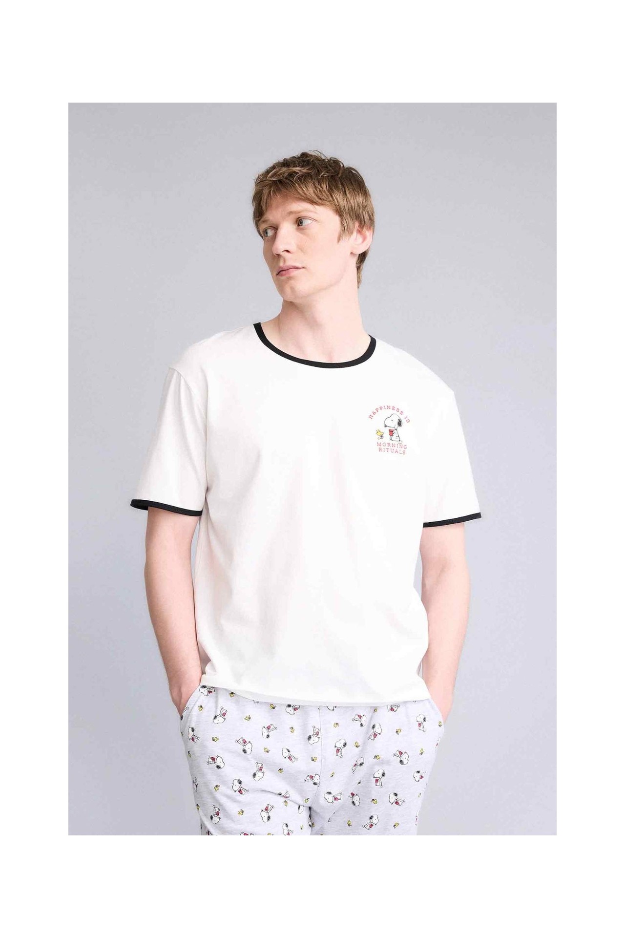 DeFacto Snoopy Regular Fit Kısa Kollu 2'li Takım G8904AX26SP görsel 3
