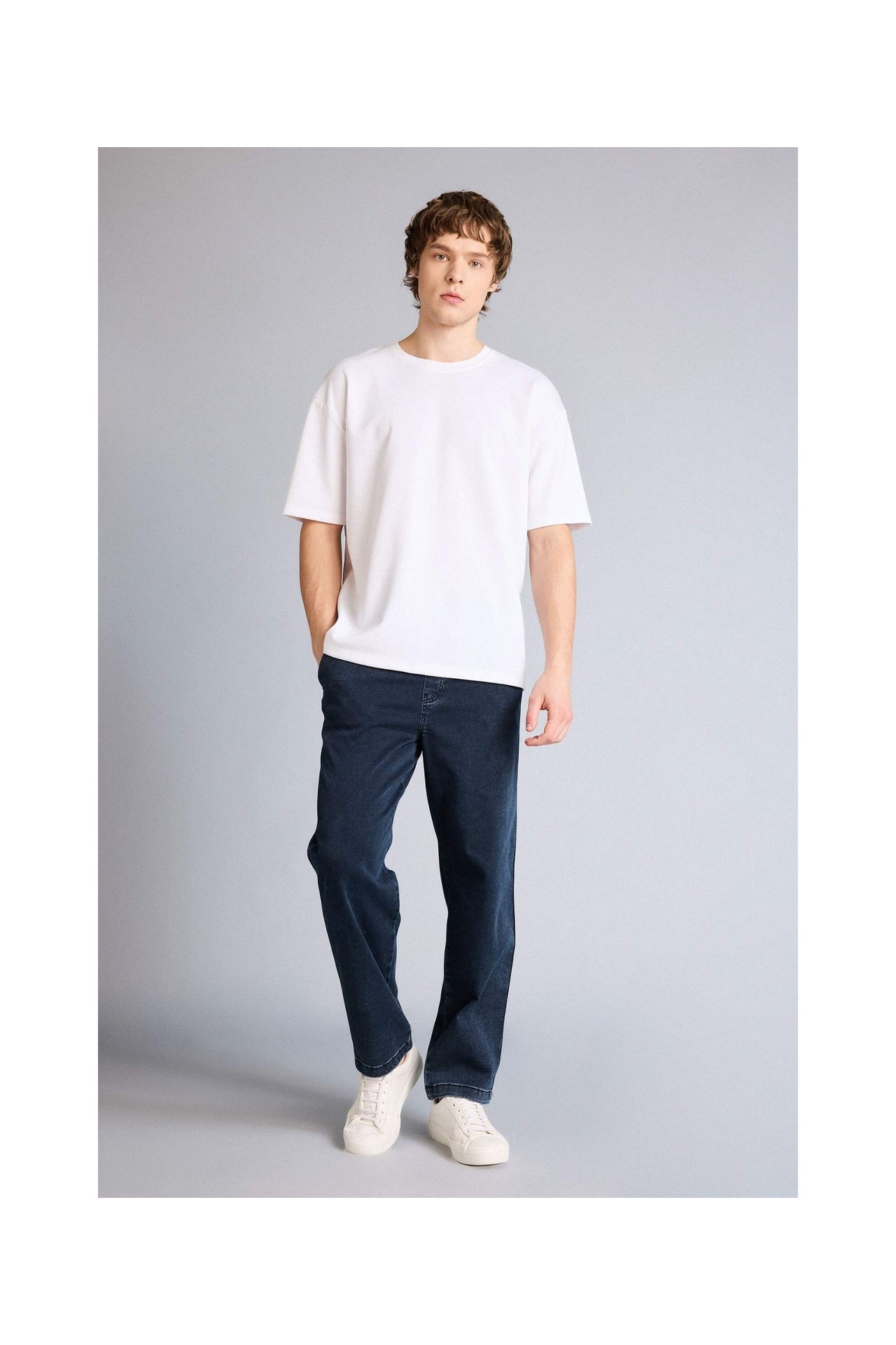 DeFacto Ultra Yumuşak Yumuşak Dokulu Wide Leg Jean Pantolon G9240AX26SP görsel 2
