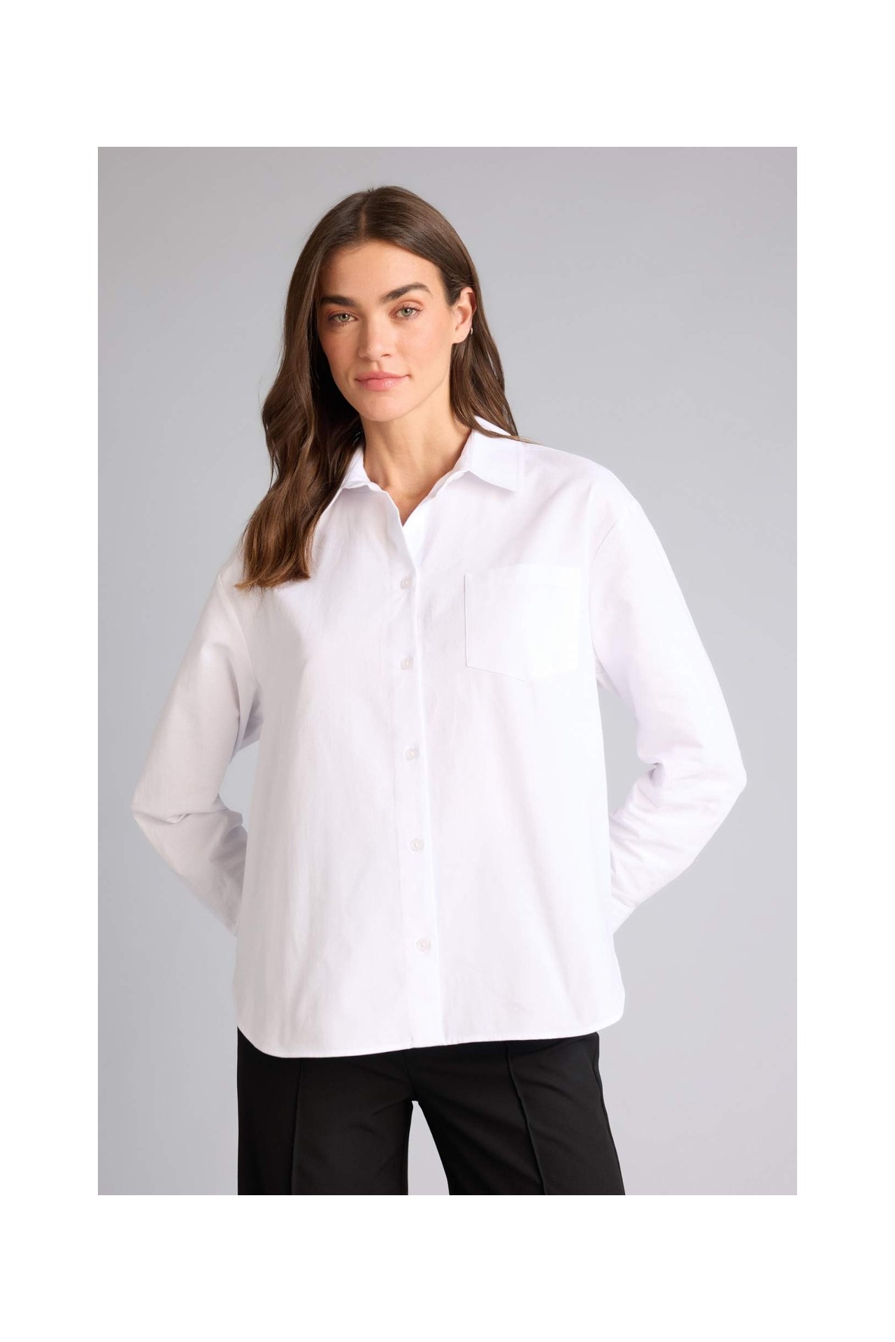 DeFacto %100 Pamuk Oversize Oxford Uzun Kollu Gömlek G9805AX26SP görsel 3