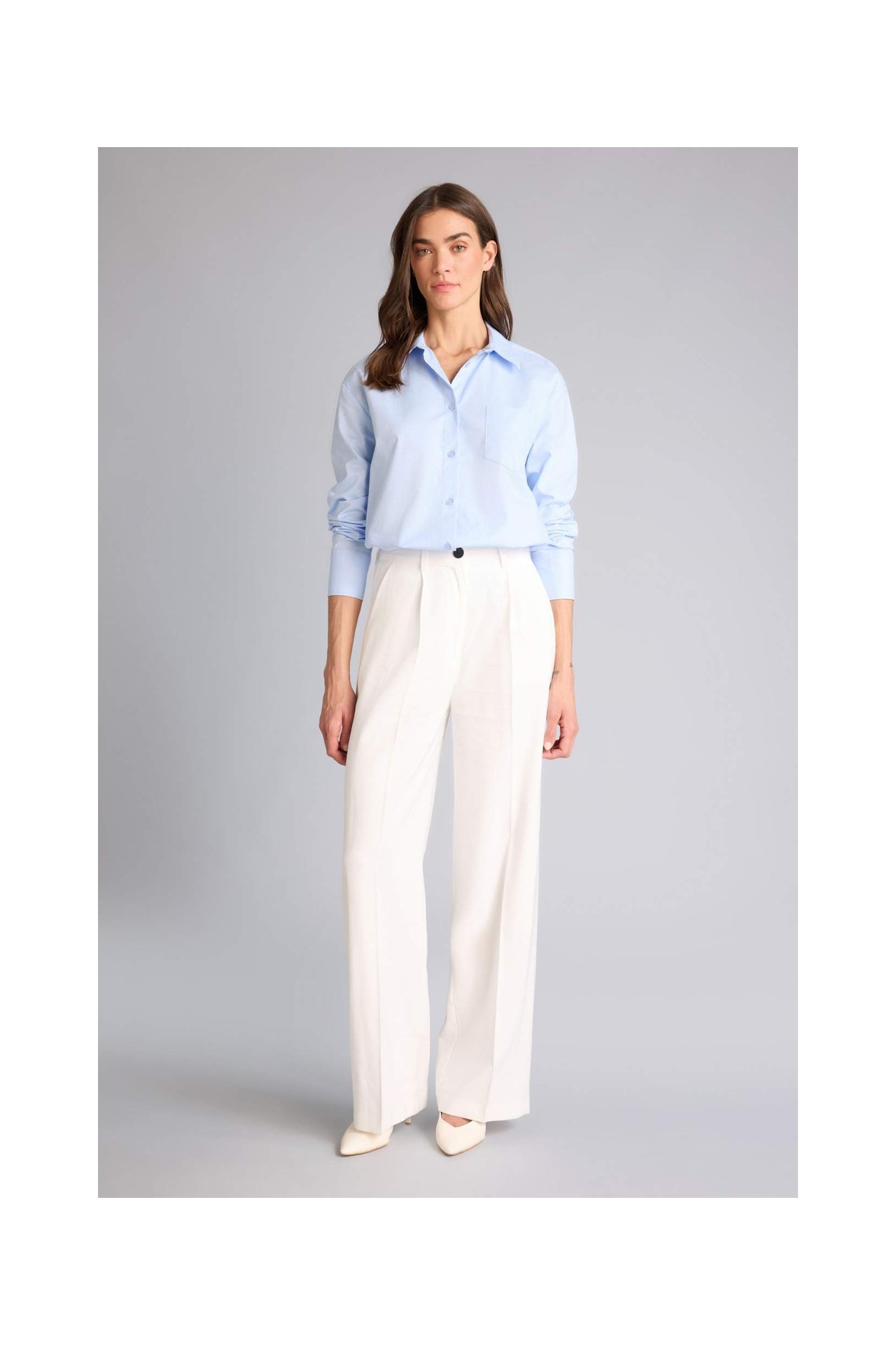 DeFacto %100 Pamuk Oversize Oxford Uzun Kollu Gömlek G9805AX26SP görsel 7