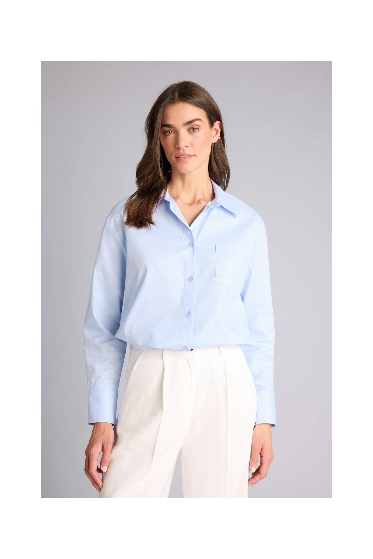 DeFacto %100 Pamuk Oversize Oxford Uzun Kollu Gömlek G9805AX26SP görsel 8
