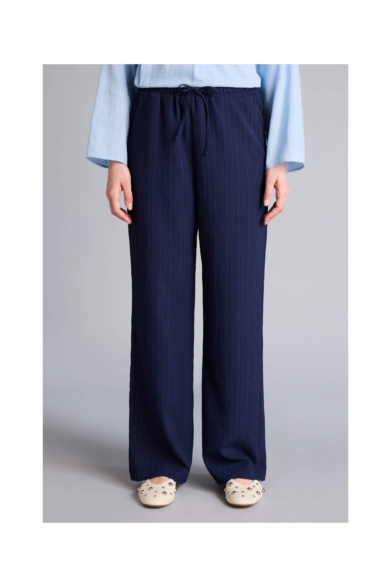 DeFacto Regular Fit Düz Paça Gofre Dokulu Pantolon H0551AX26SP görsel 3