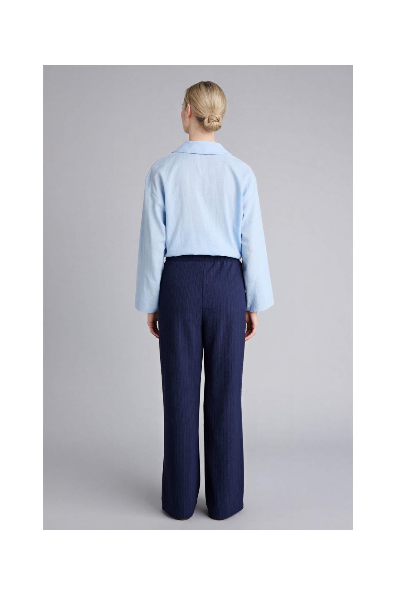 DeFacto Regular Fit Düz Paça Gofre Dokulu Pantolon H0551AX26SP görsel 5