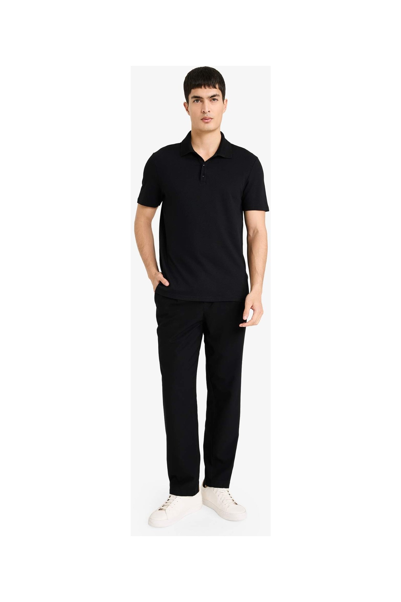 DeFacto Ultra Yumuşak Slim Fit Polo Yaka Kısa Kollu Pamuklu Modal Karışımlı Basic Tişört M6609AZ26SP görsel 7