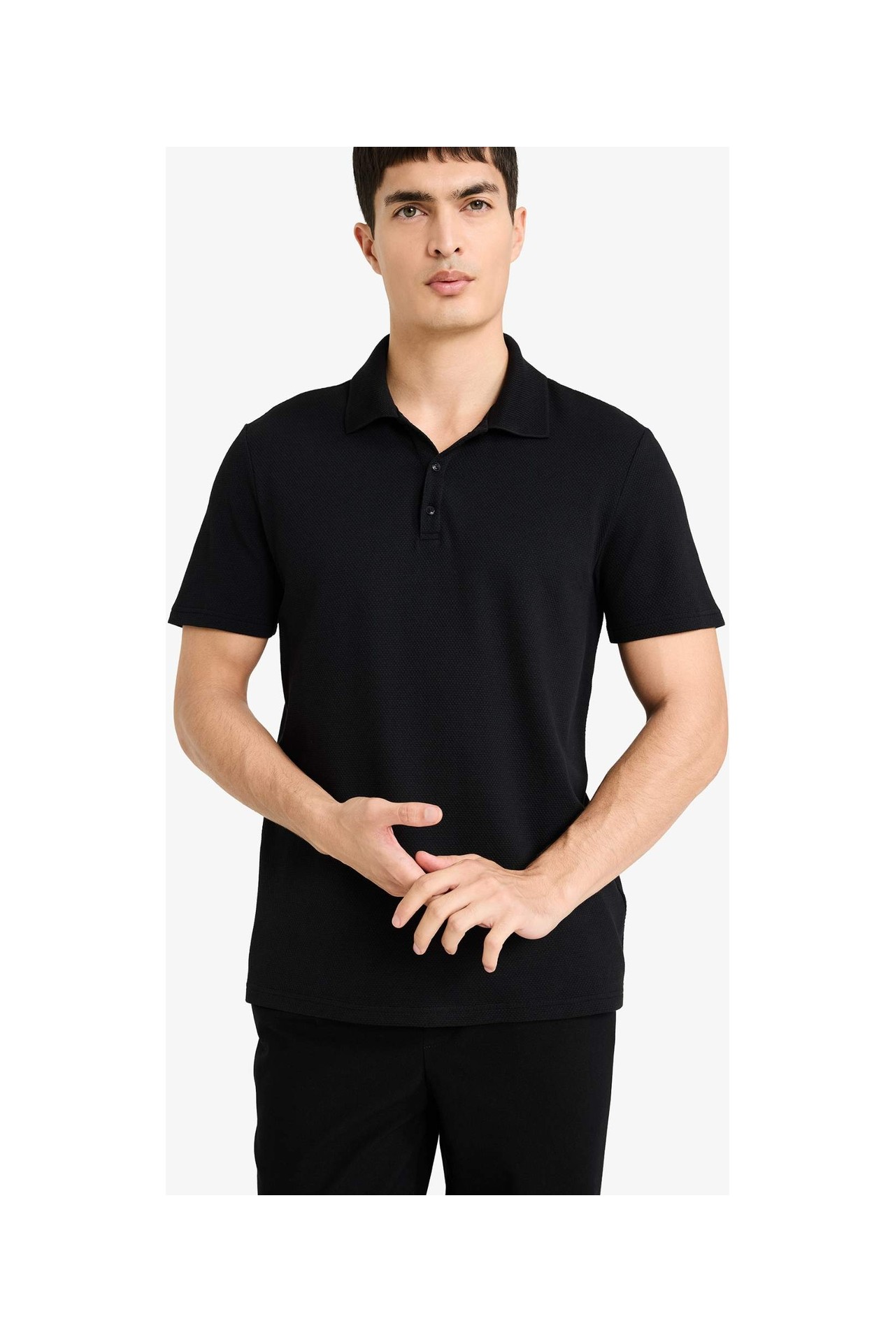 DeFacto Ultra Yumuşak Slim Fit Polo Yaka Kısa Kollu Pamuklu Modal Karışımlı Basic Tişört M6609AZ26SP görsel 8