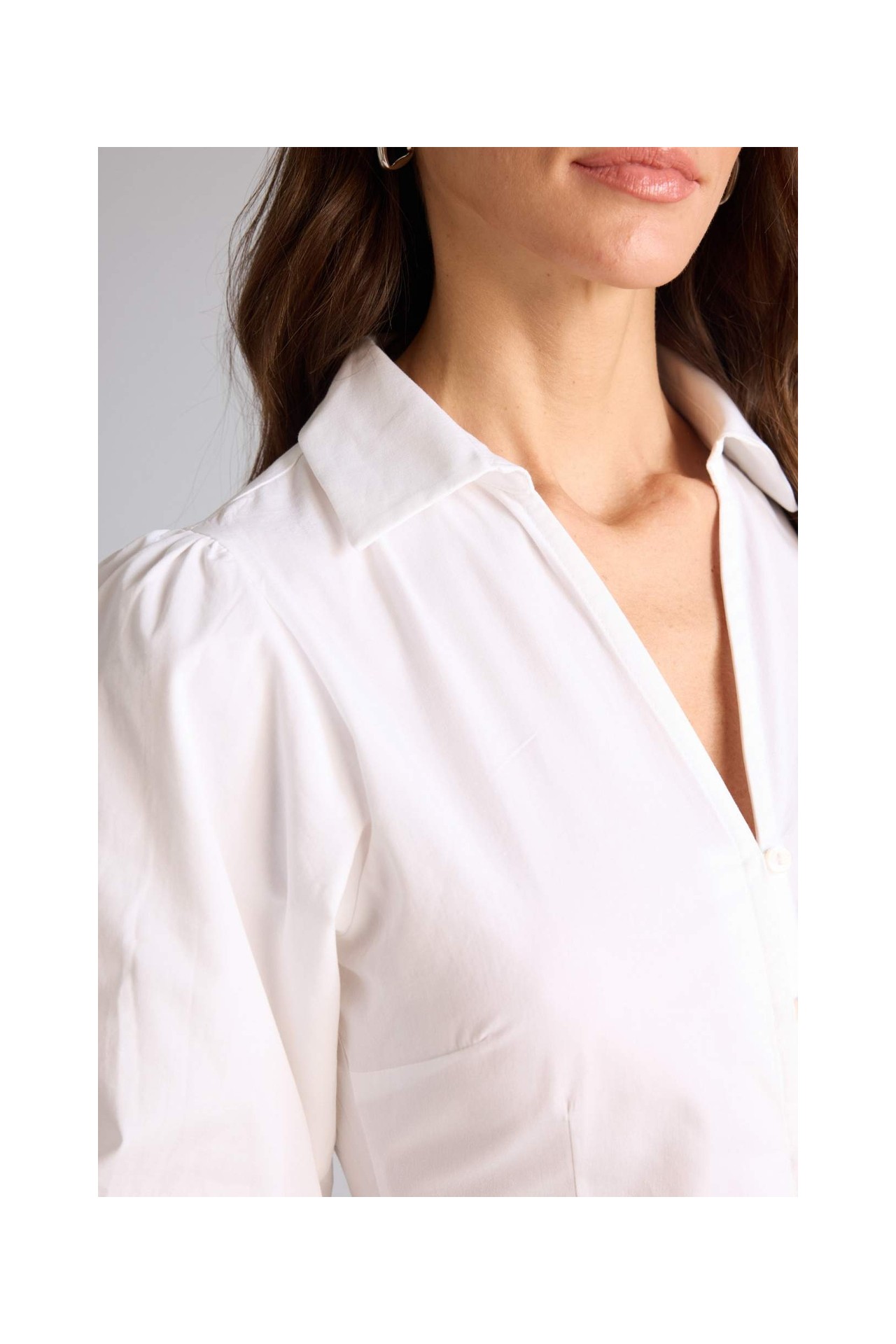 DeFacto %100 Pamuk Fitted Poplin Kısa Kollu Gömlek H1573AX26SP görsel 5