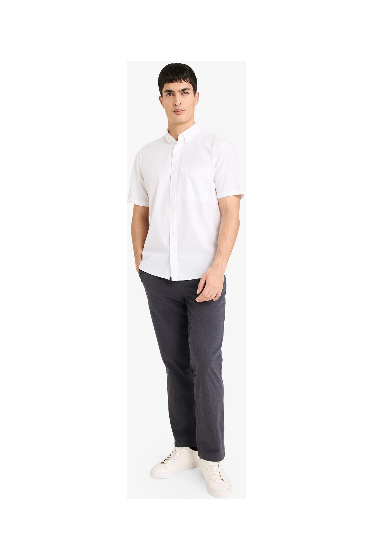 DeFacto %100 Pamuk Regular Fit Oxford Gömlek D7419AX26SP görsel 2