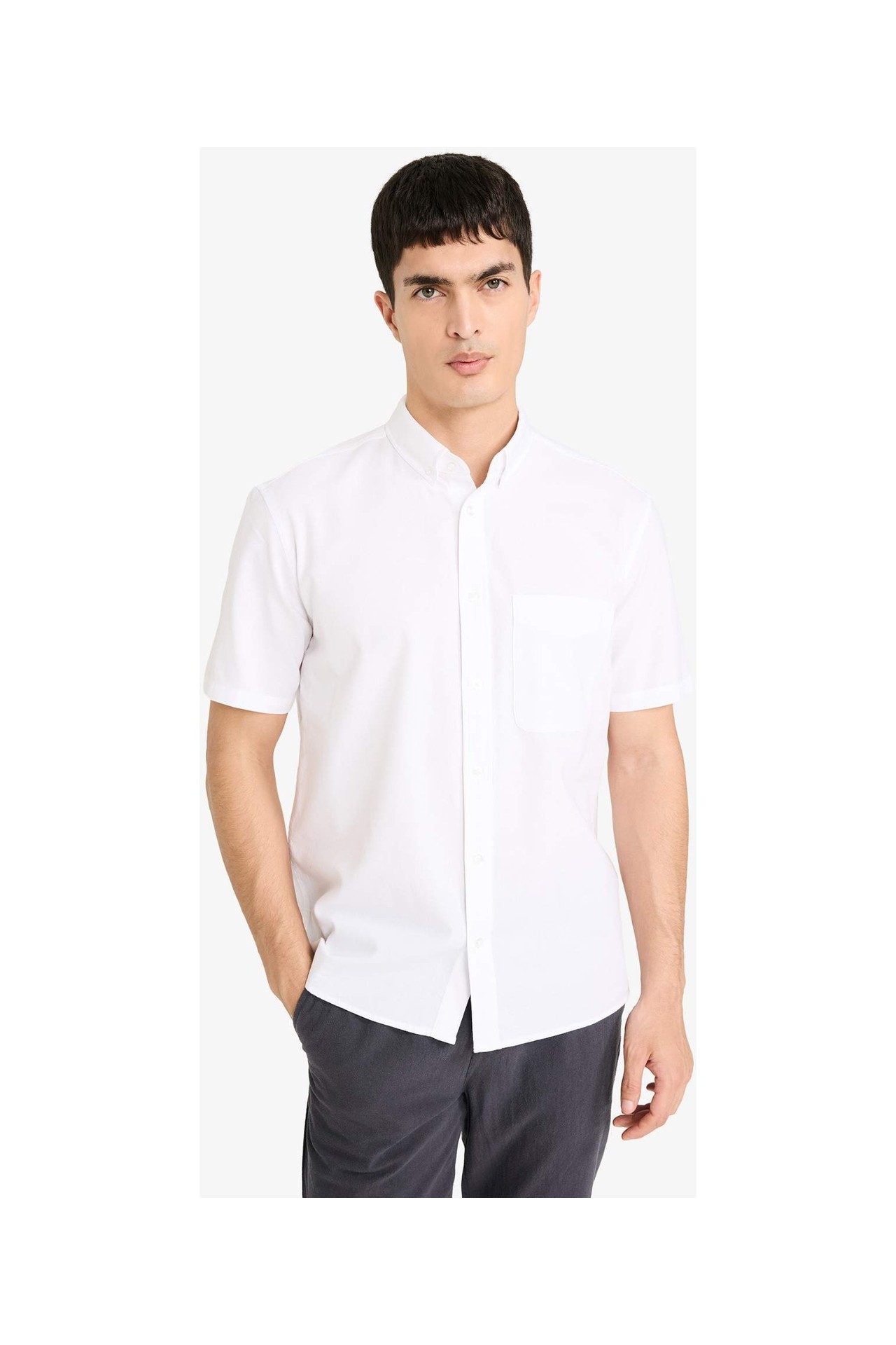 DeFacto %100 Pamuk Regular Fit Oxford Gömlek D7419AX26SP görsel 3
