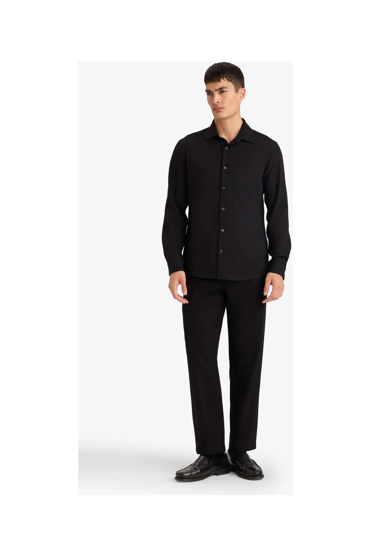 DeFacto Modern Fit Polo Yaka Uzun Kollu Gömlek F9886AX26SP görsel 2