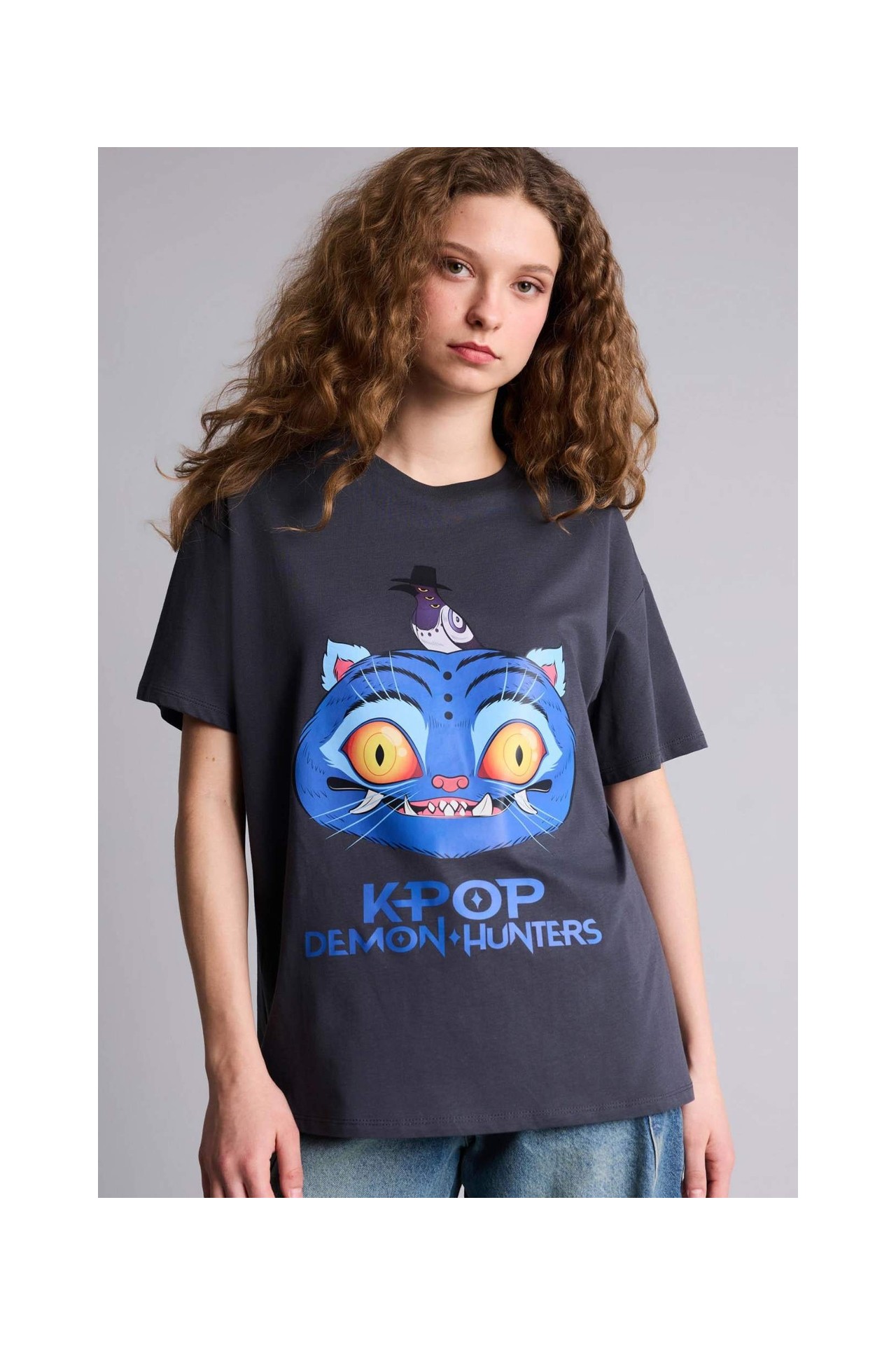 DeFacto %100 Pamuk Kpop - Demon Hunters Oversize Tişört H0254AX26SM görsel 4