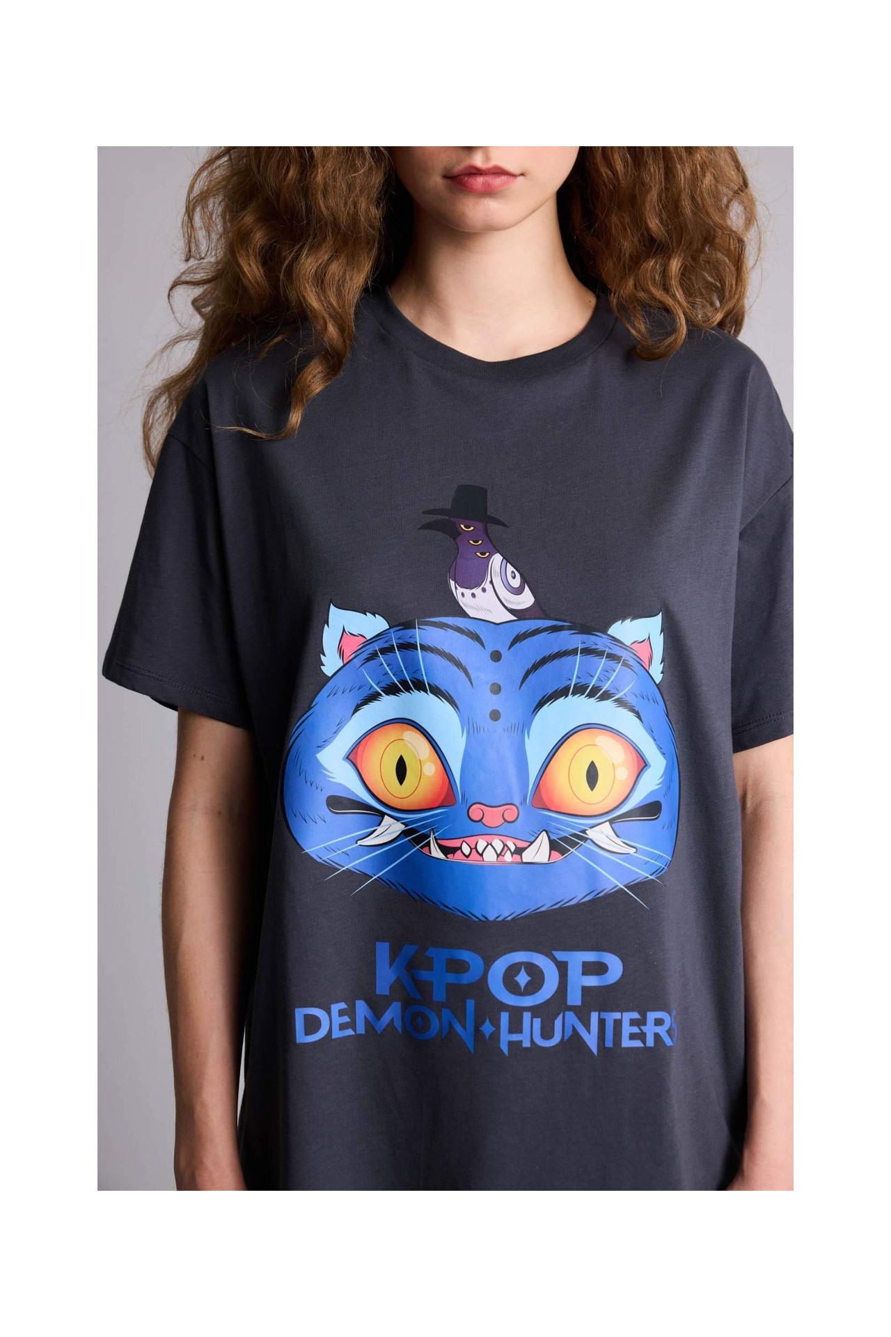 DeFacto %100 Pamuk Kpop - Demon Hunters Oversize Tişört H0254AX26SM görsel 6